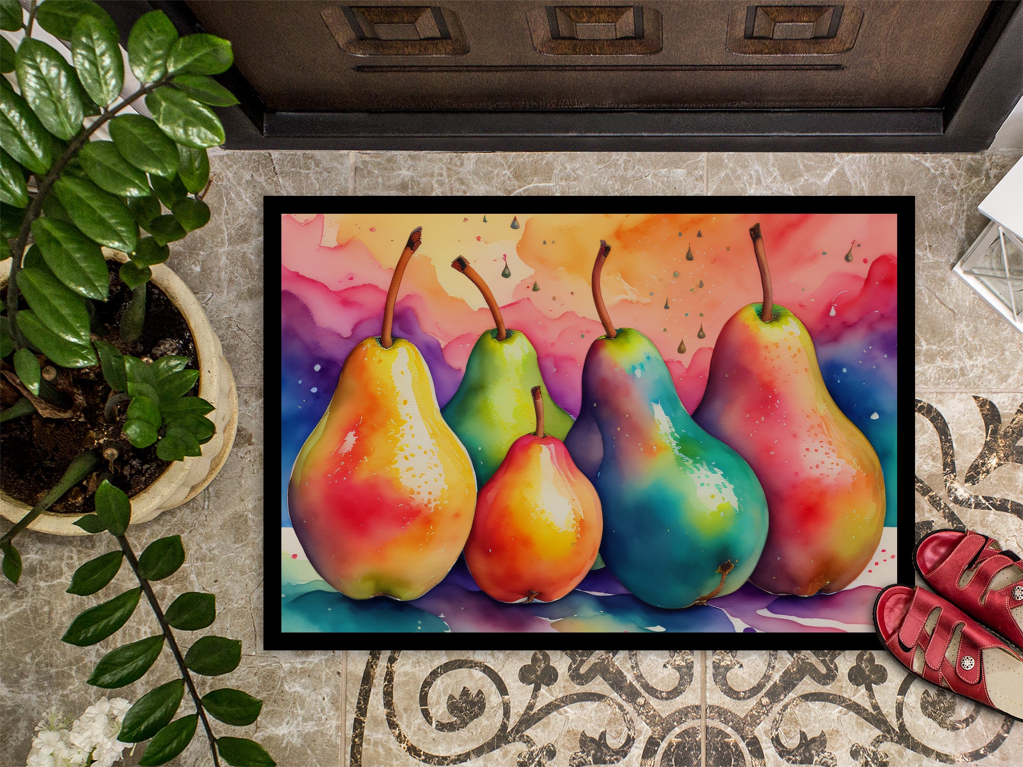 Colorful Pears Indoor or Outdoor Mat 24x36  the-store.com.
