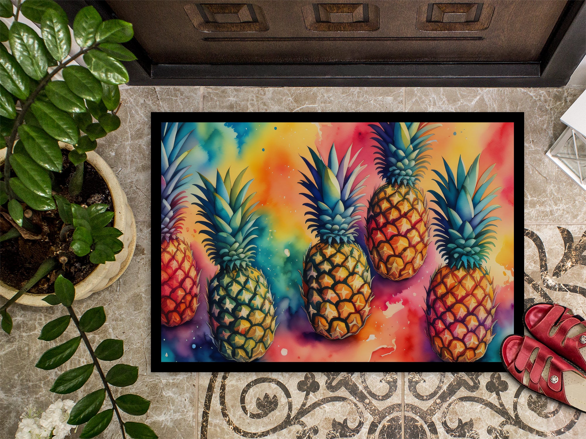 Colorful Pineapples Doormat 18x27  the-store.com.