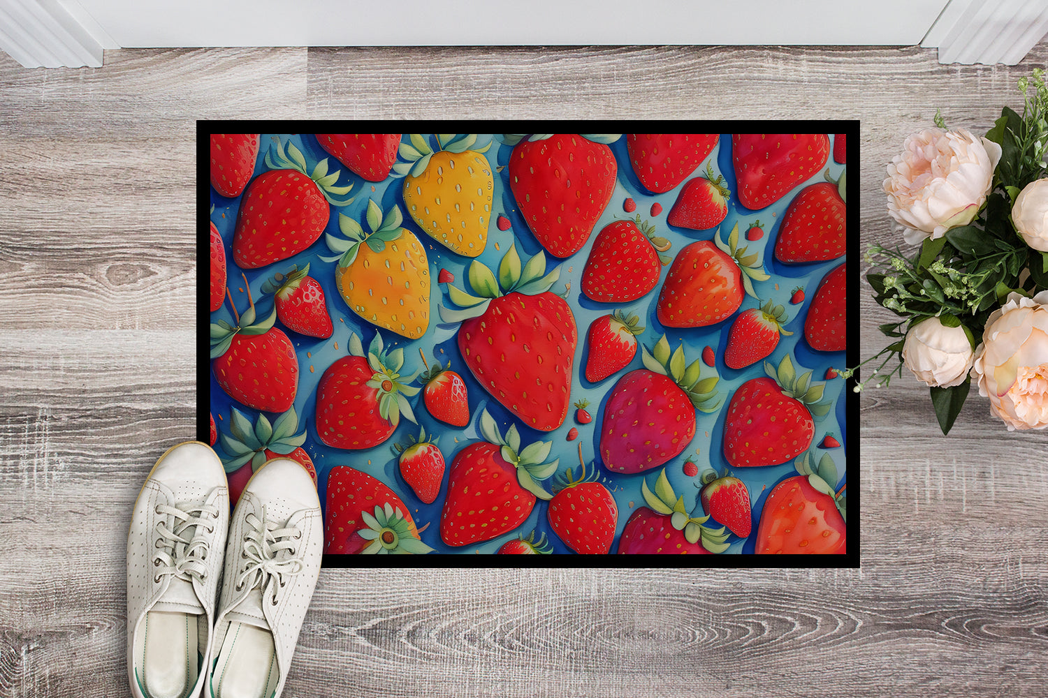 Colorful Strawberries Indoor or Outdoor Mat 24x36  the-store.com.