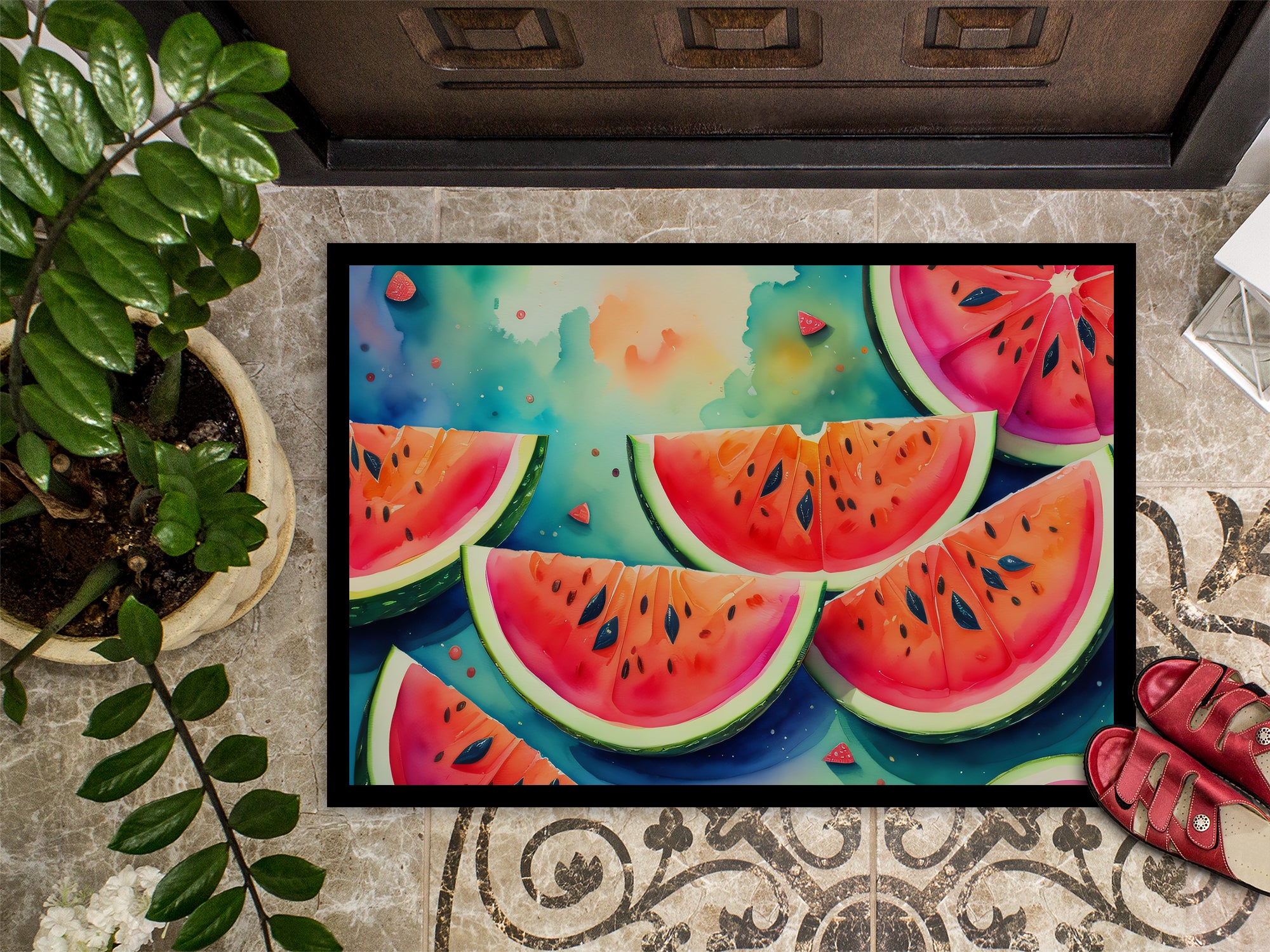 Colorful Watermelons Doormat 18x27