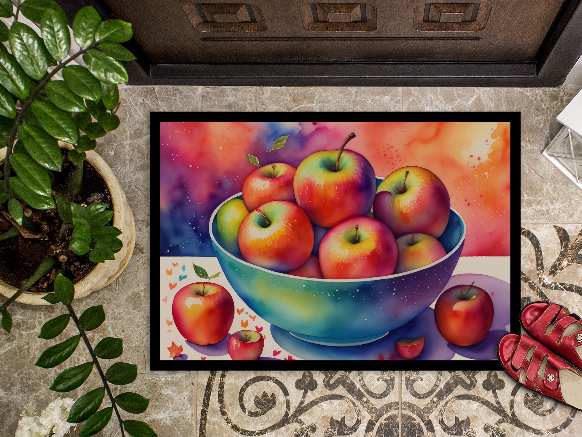 Colorful Apples Indoor or Outdoor Mat 24x36  the-store.com.