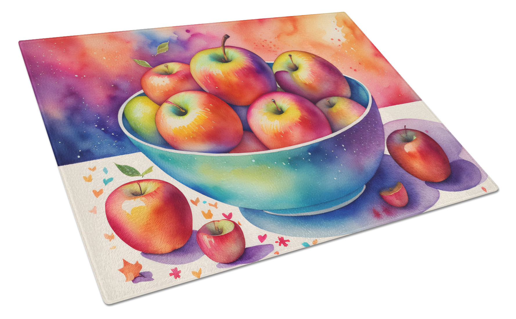 Buy this Colorful Apples Glass Cutting Board Large