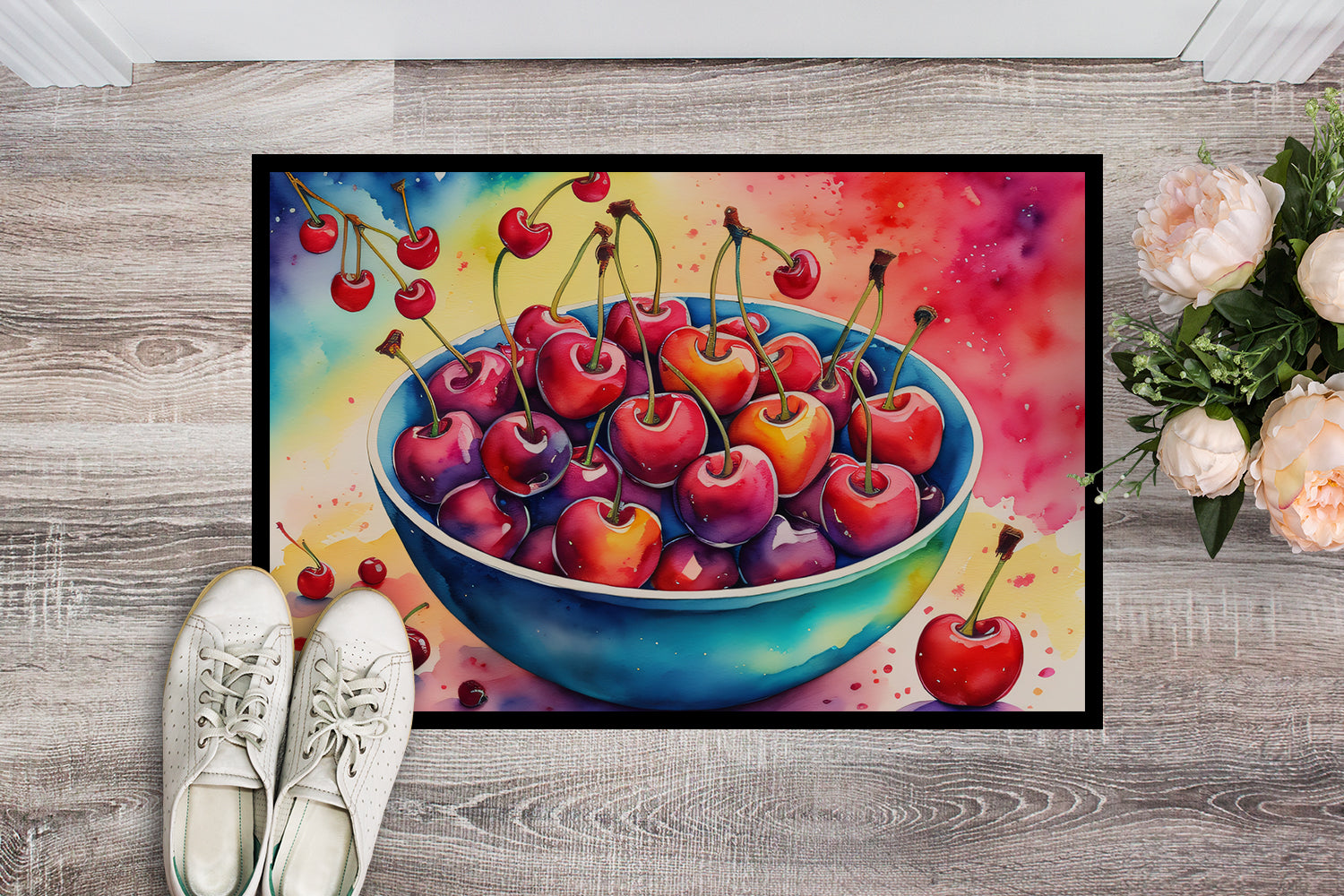 Colorful Cherries Indoor or Outdoor Mat 24x36  the-store.com.