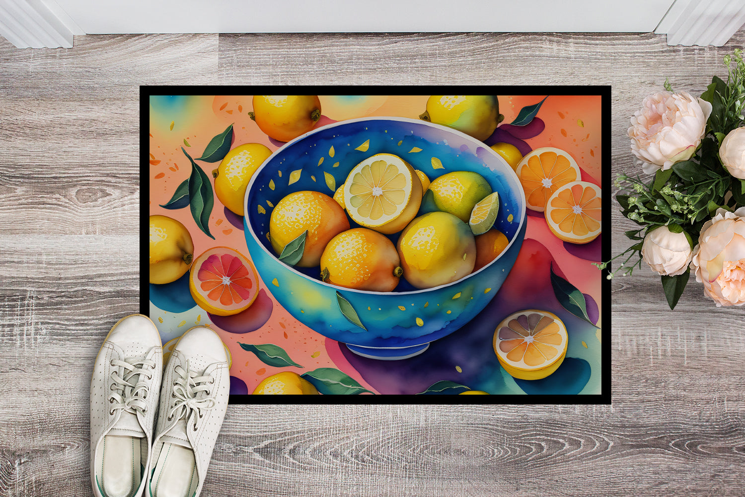 Buy this Colorful Lemons Indoor or Outdoor Mat 24x36