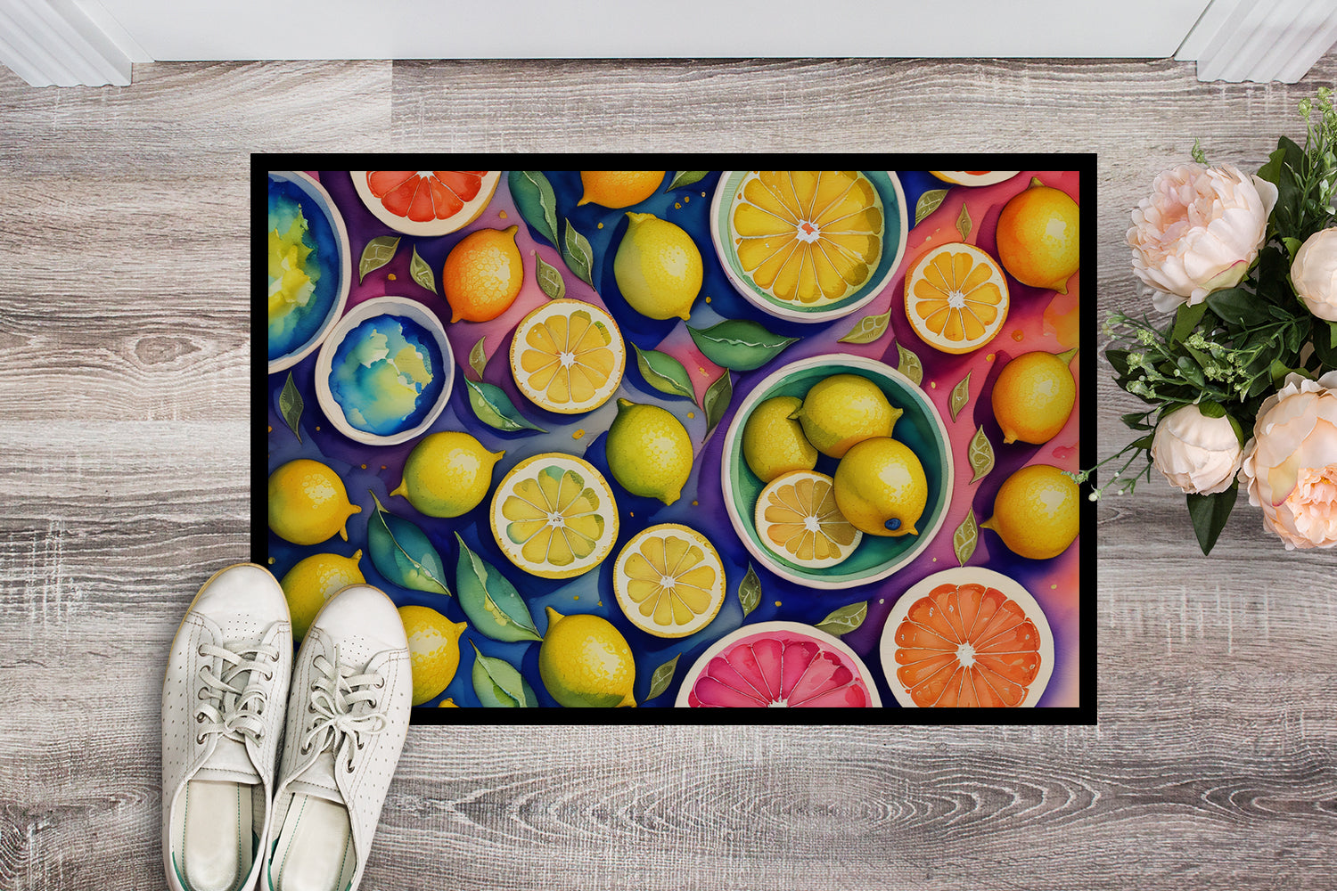 Buy this Colorful Lemons Indoor or Outdoor Mat 24x36