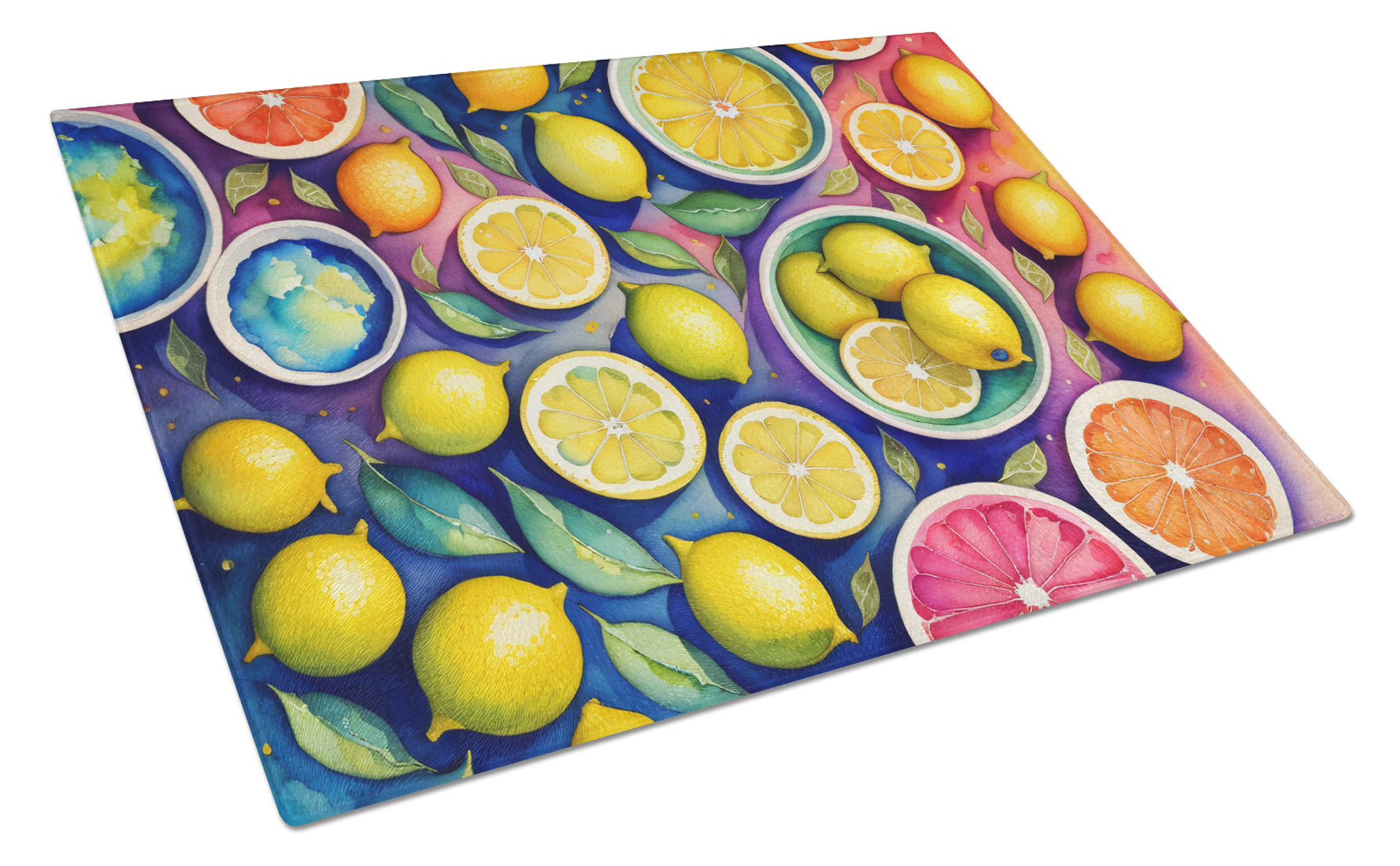 Buy this Colorful Lemons Glass Cutting Board Large