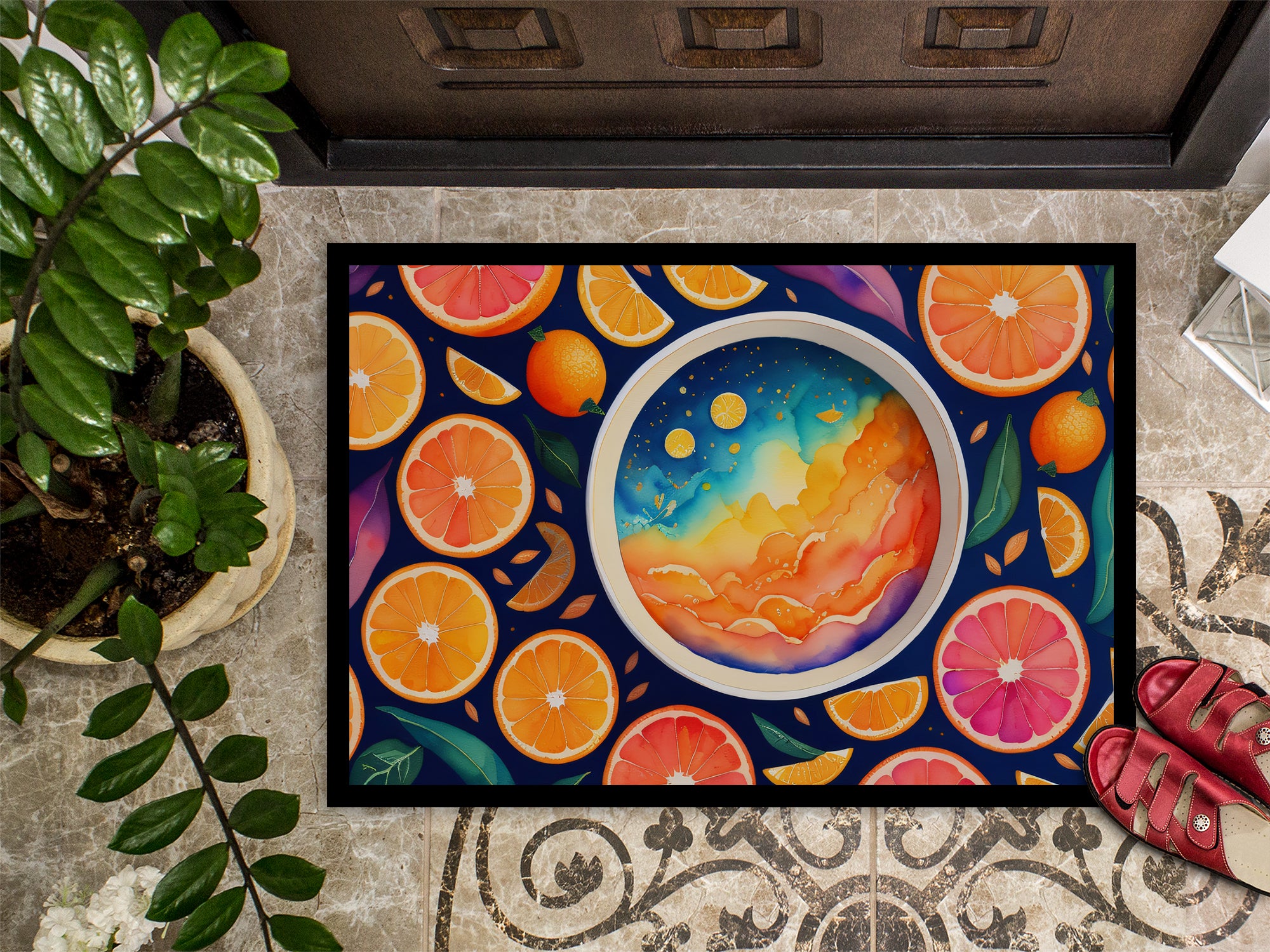 Colorful Oranges Indoor or Outdoor Mat 24x36  the-store.com.