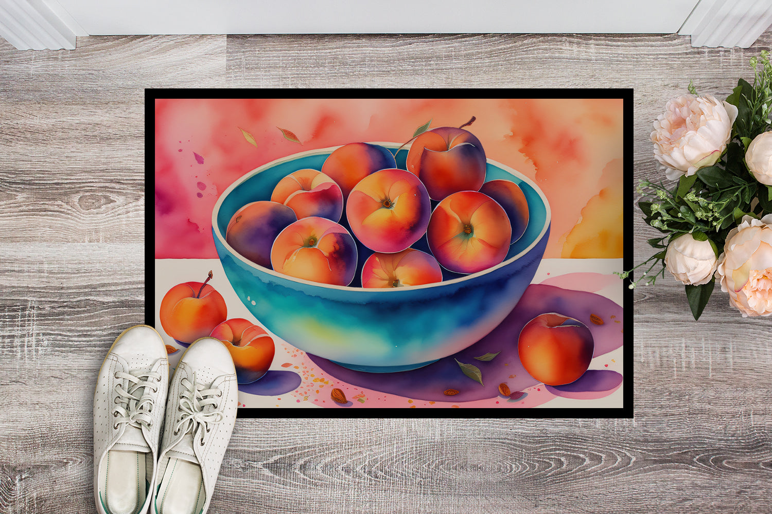 Colorful Peaches Indoor or Outdoor Mat 24x36  the-store.com.