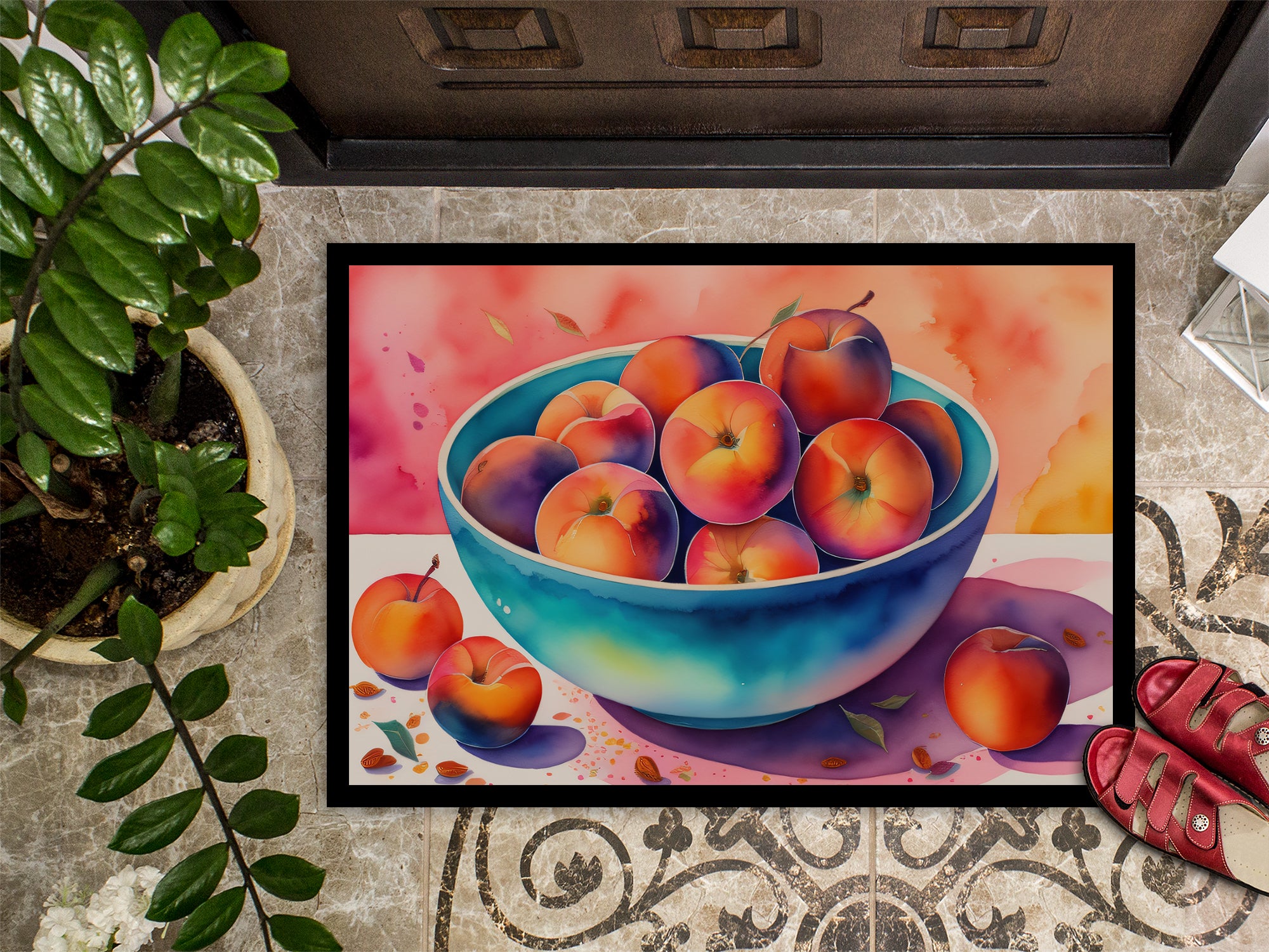 Colorful Peaches Indoor or Outdoor Mat 24x36  the-store.com.