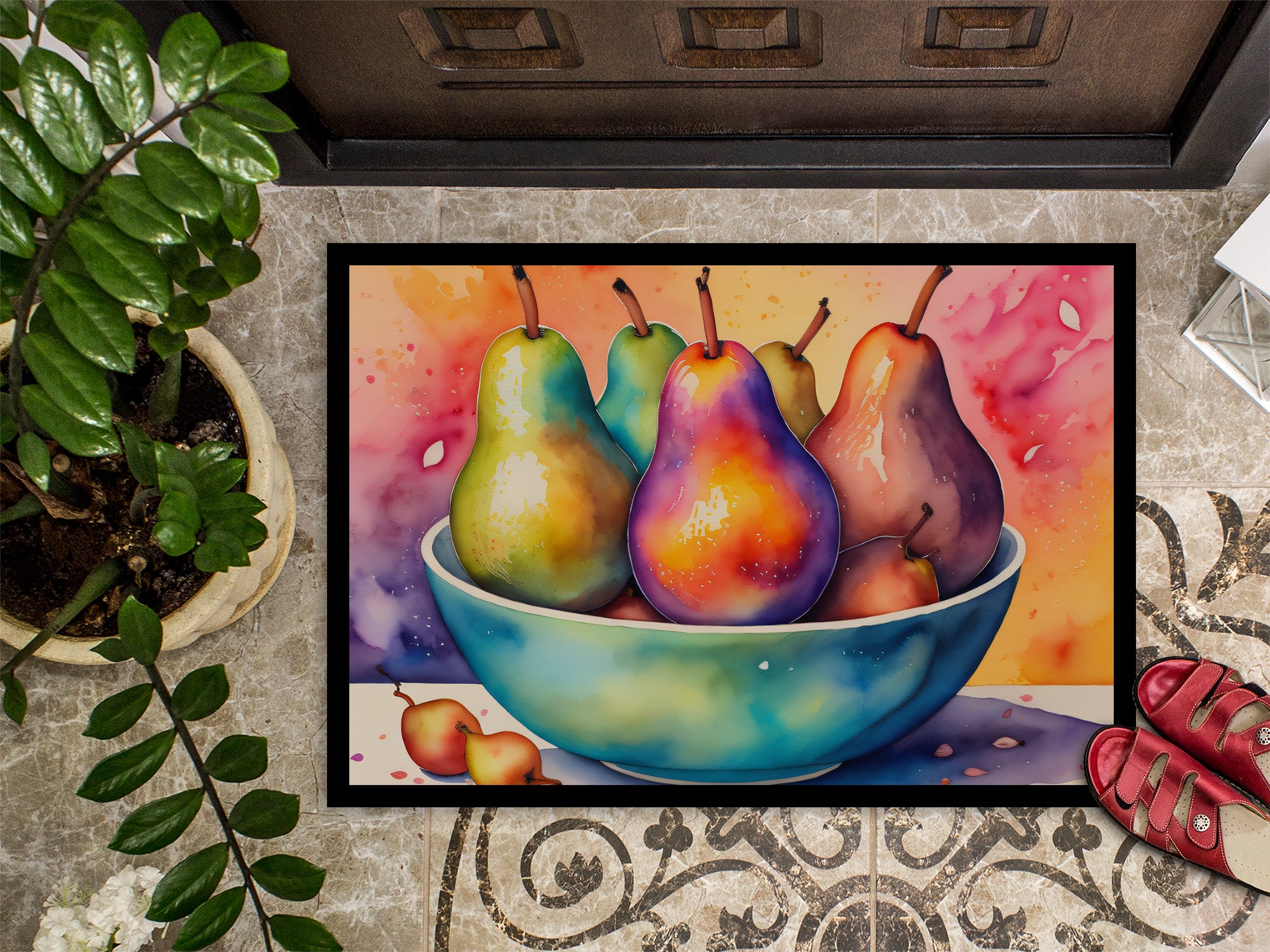 Colorful Pears Indoor or Outdoor Mat 24x36  the-store.com.