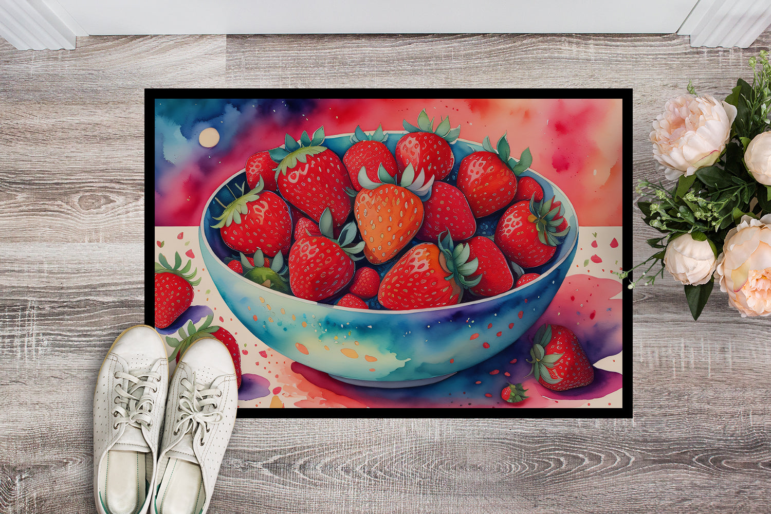 Buy this Colorful Strawberries Indoor or Outdoor Mat 24x36