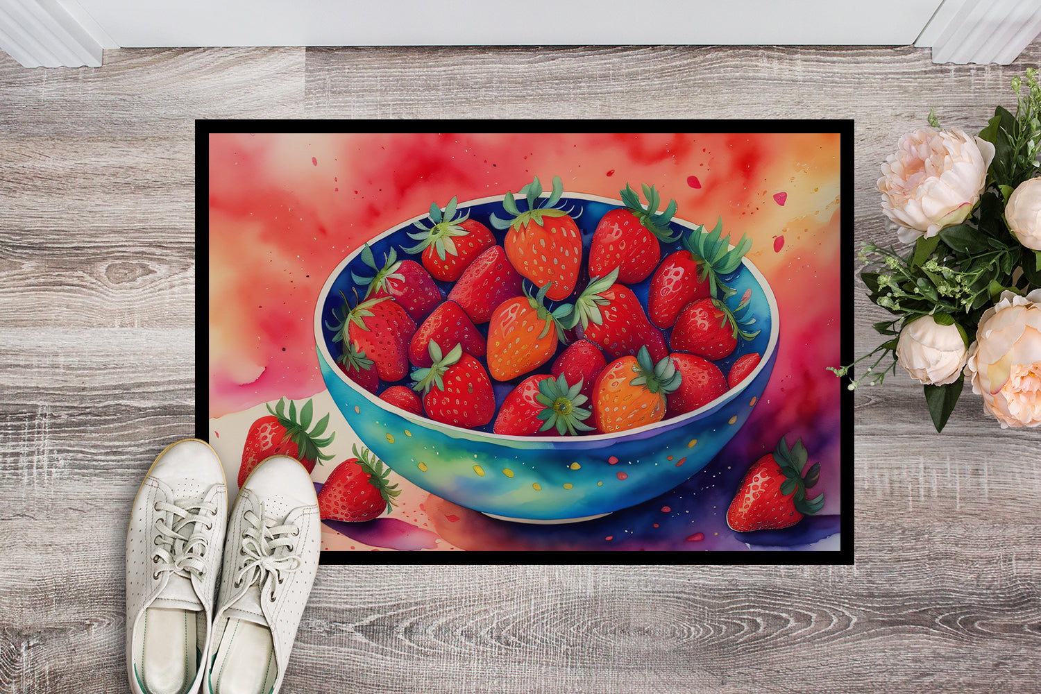 Colorful Strawberries Indoor or Outdoor Mat 24x36  the-store.com.