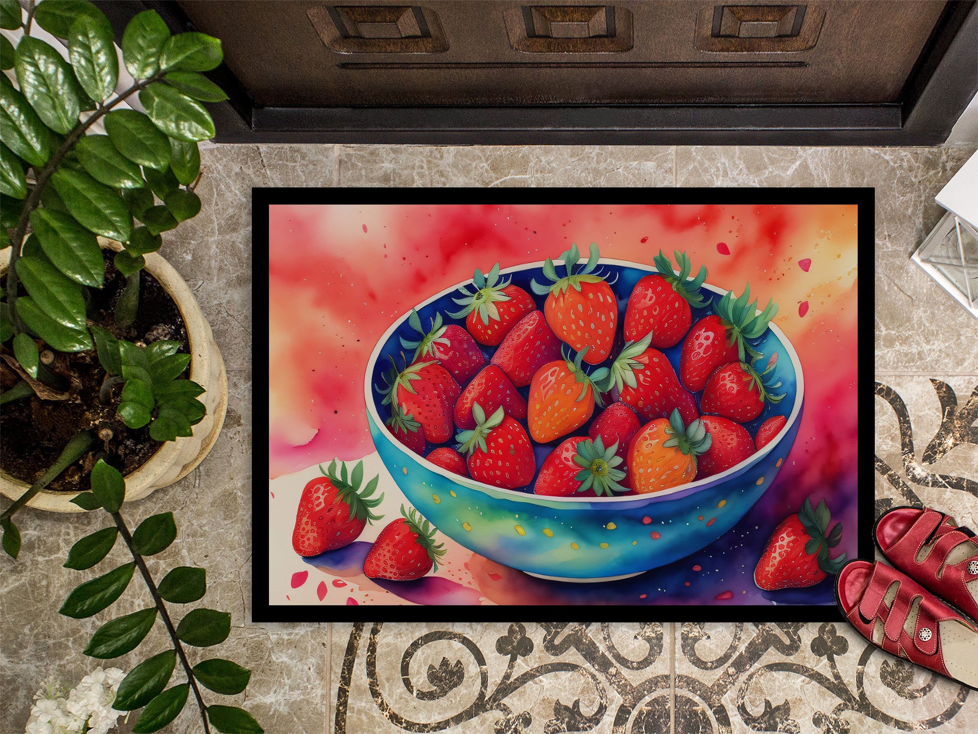 Colorful Strawberries Indoor or Outdoor Mat 24x36  the-store.com.