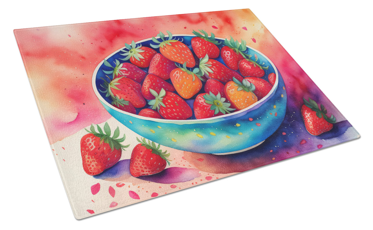 Buy this Colorful Strawberries Glass Cutting Board Large