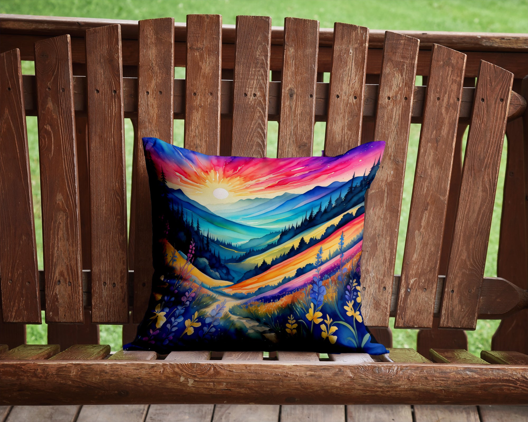 Colorful Annual Larkspur Fabric Decorative Pillow  the-store.com.