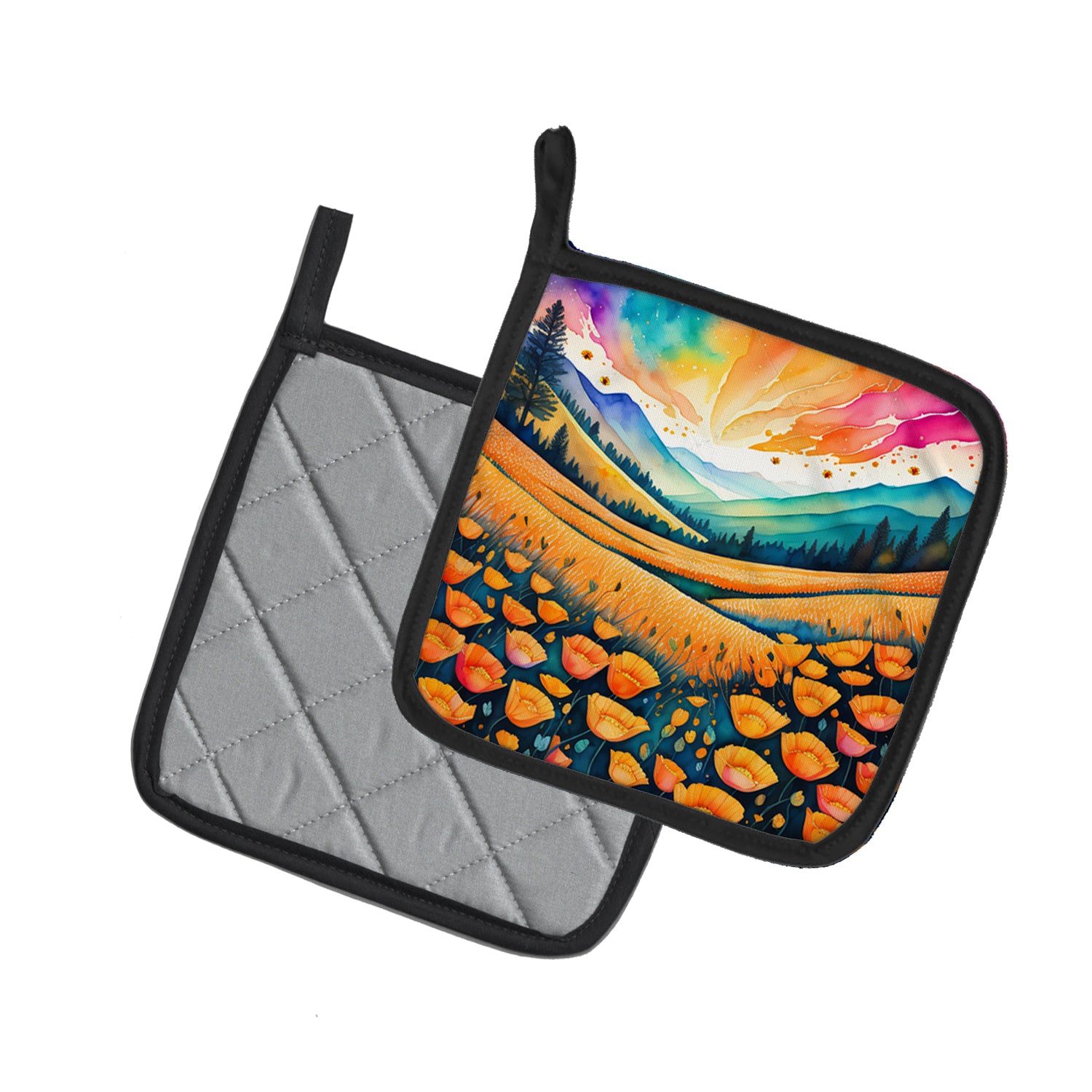 Buy this Colorful California poppies Pair of Pot Holders