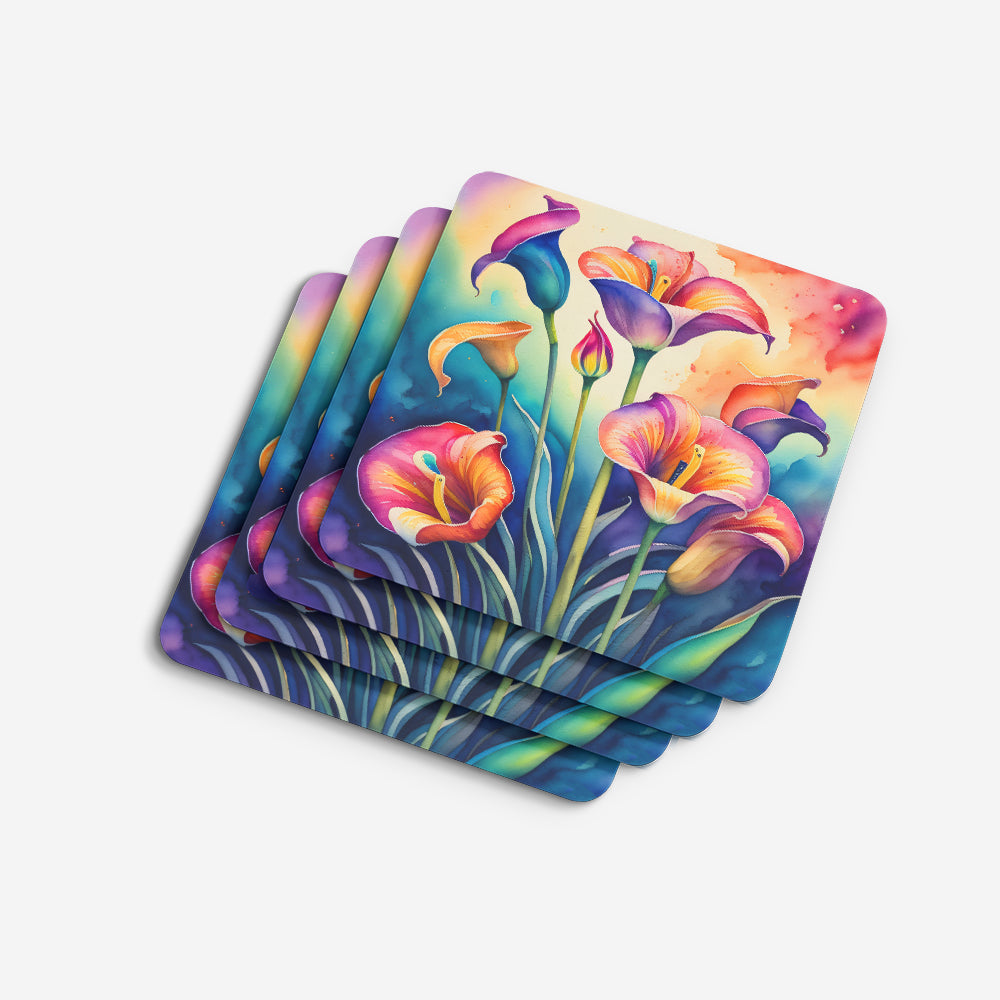 Colorful Calla Lilies Foam Coaster Set of 4  the-store.com.