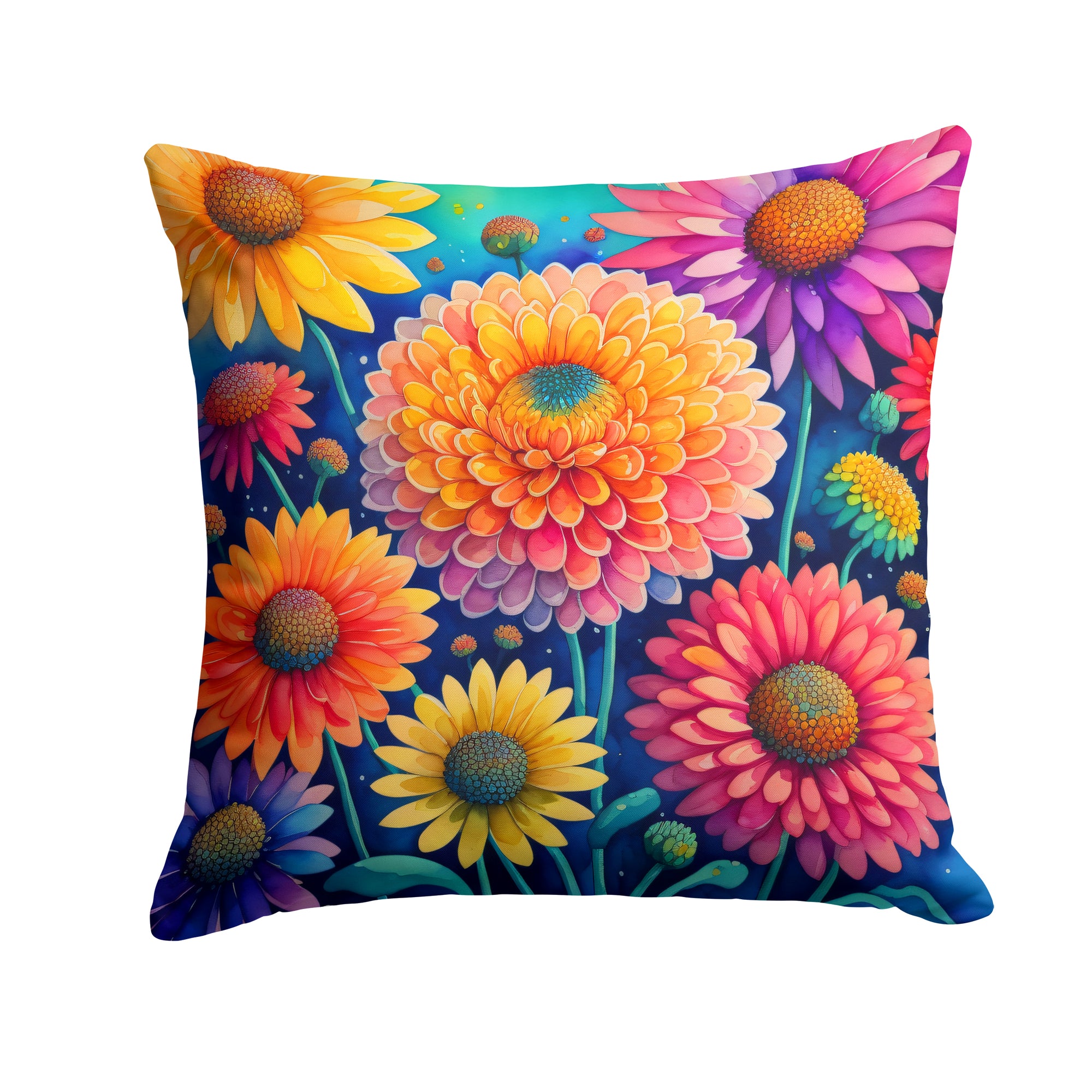 Buy this Colorful Chrysanthemums Fabric Decorative Pillow