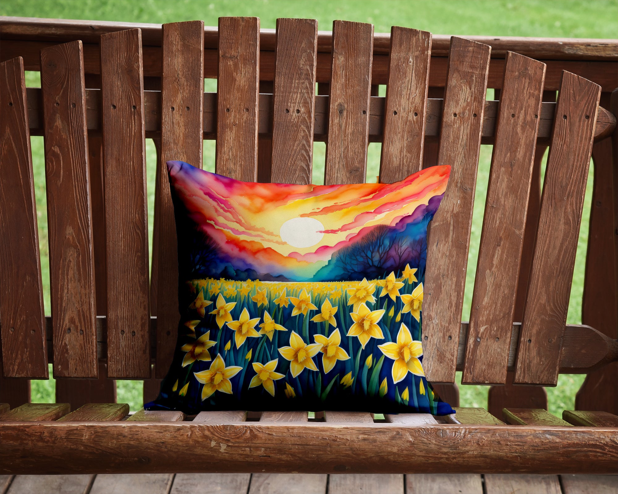 Buy this Colorful Daffodils Fabric Decorative Pillow