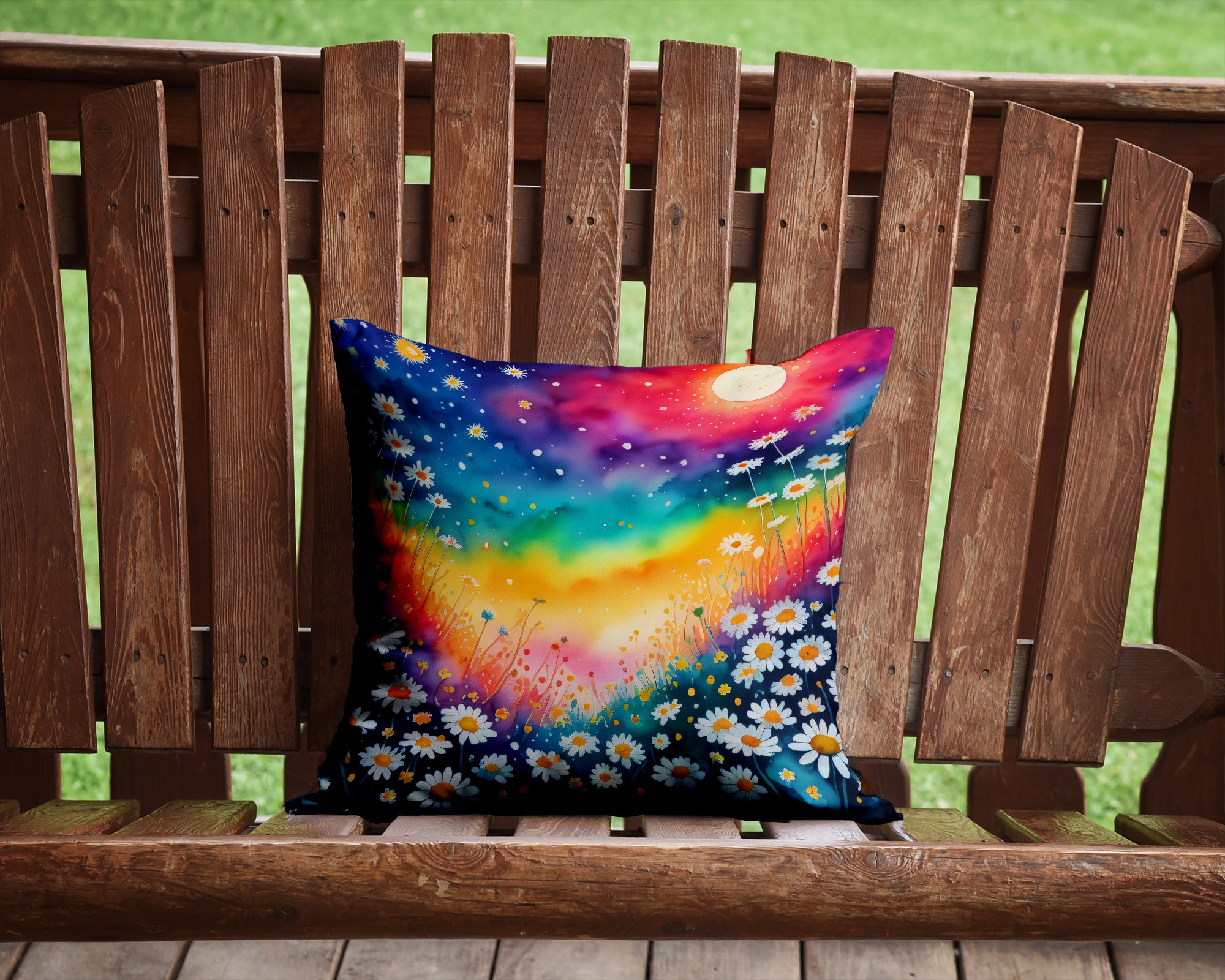 Colorful Daisies Fabric Decorative Pillow