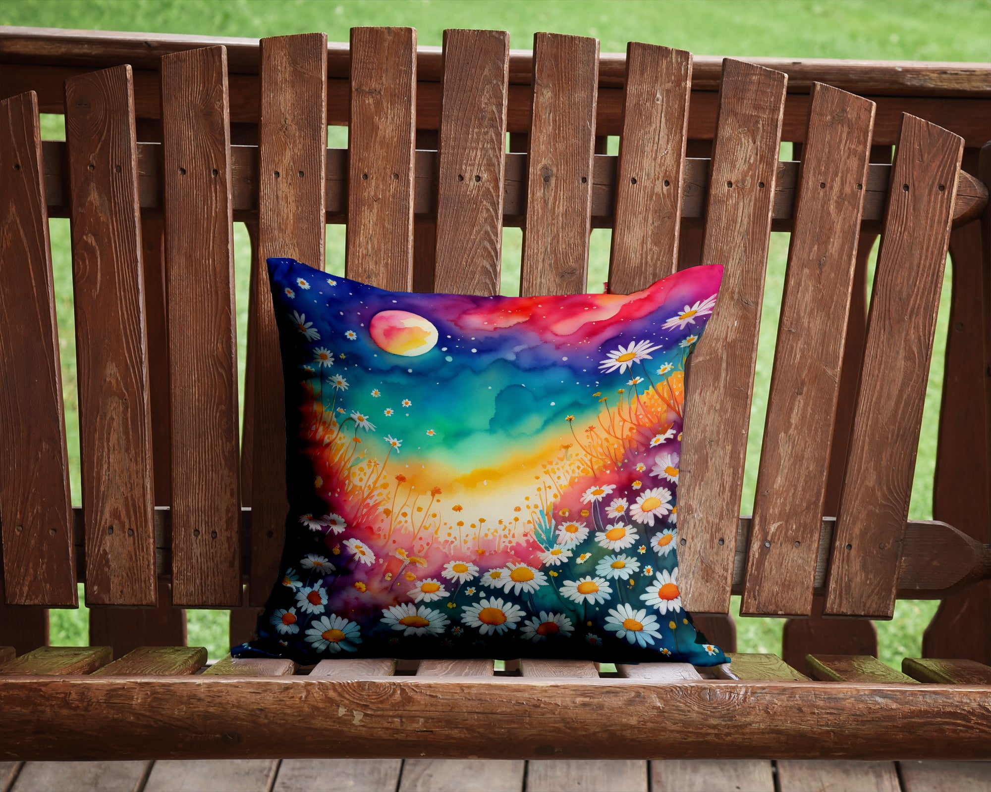 Colorful Daisies Fabric Decorative Pillow  the-store.com.