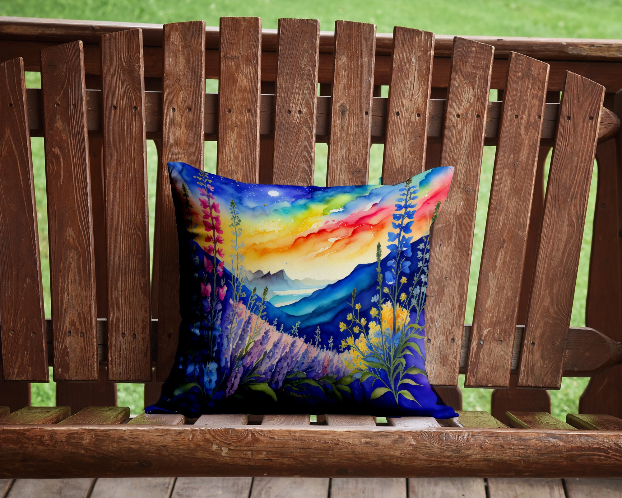 Colorful Delphinium Fabric Decorative Pillow  the-store.com.