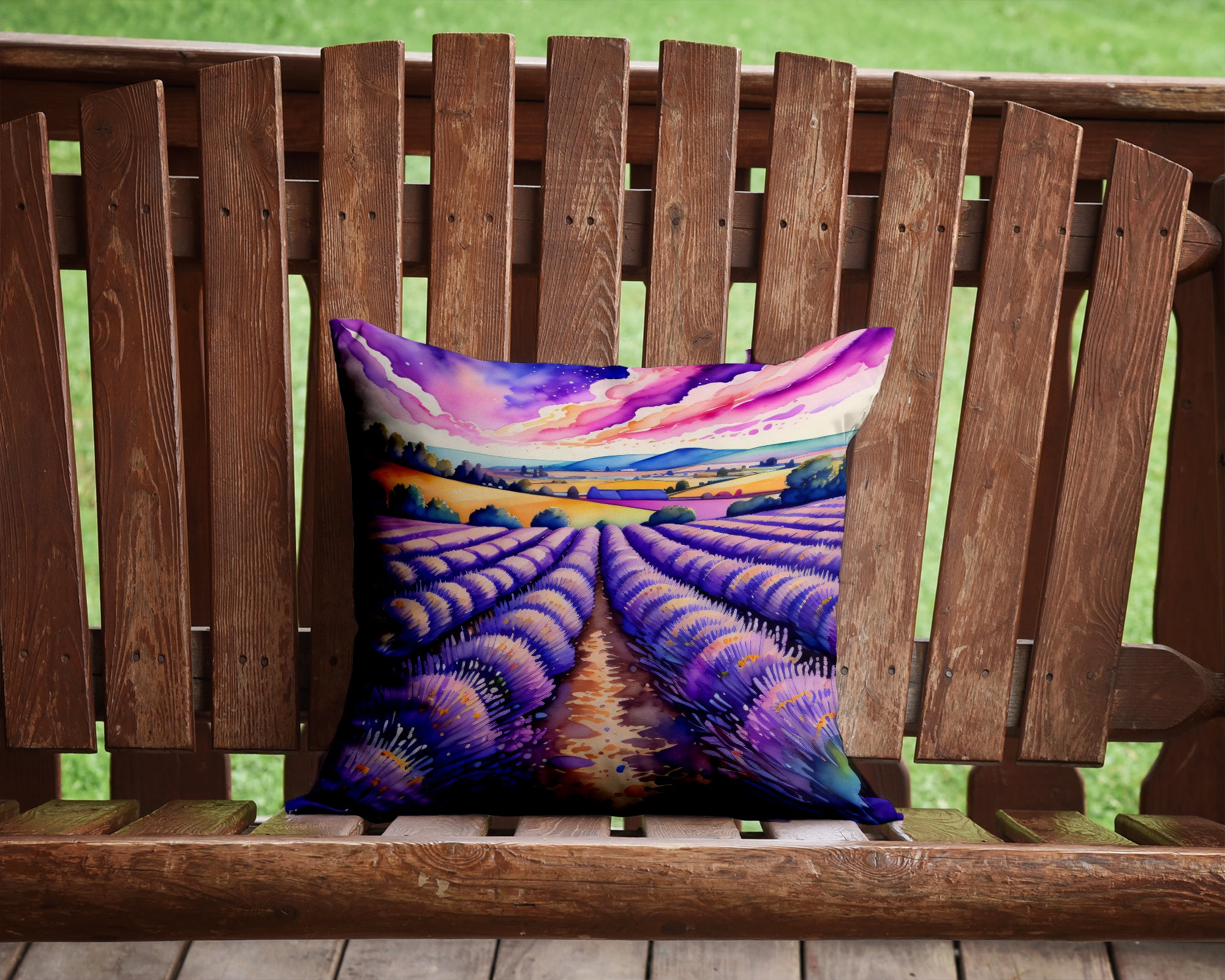 Colorful English Lavender Fabric Decorative Pillow  the-store.com.