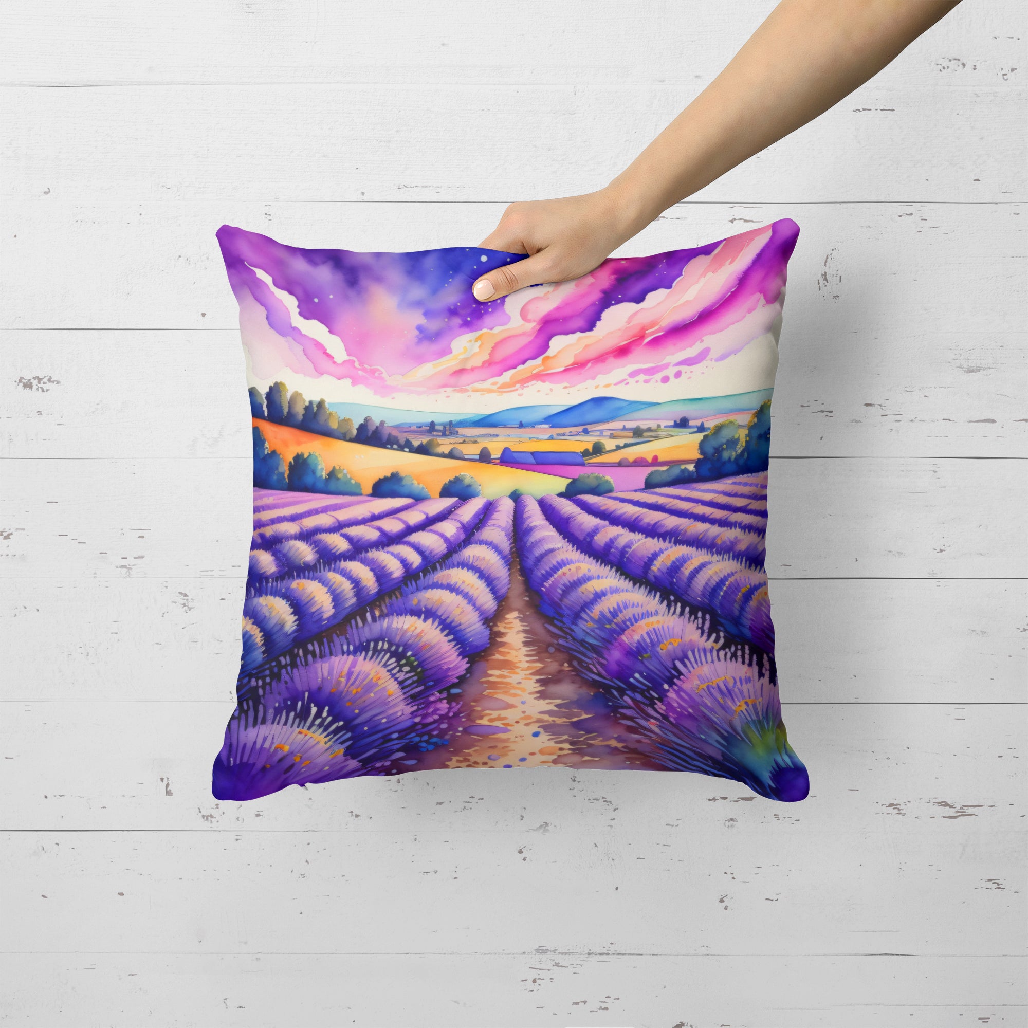 Colorful English Lavender Fabric Decorative Pillow  the-store.com.