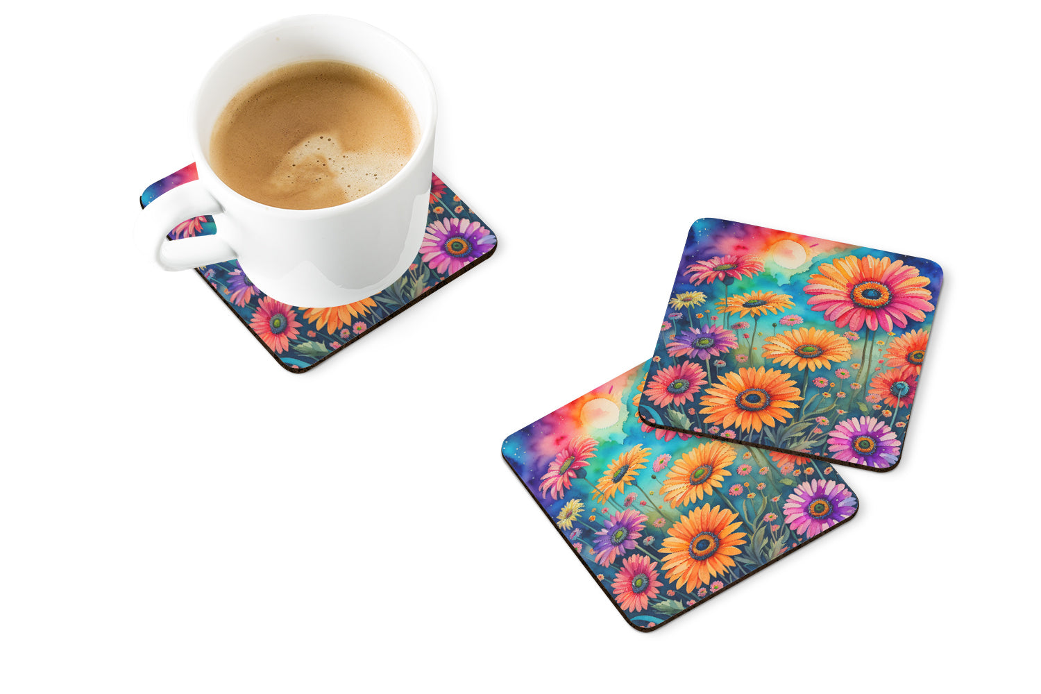 Buy this Colorful Gerbera Daisies Foam Coaster Set of 4
