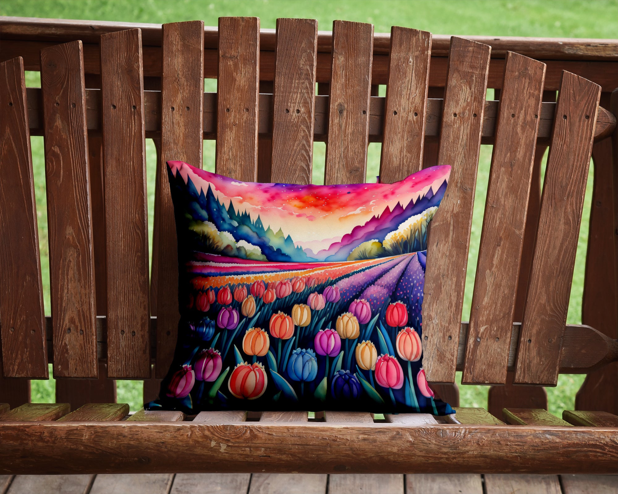 Colorful Hyacinths Fabric Decorative Pillow  the-store.com.