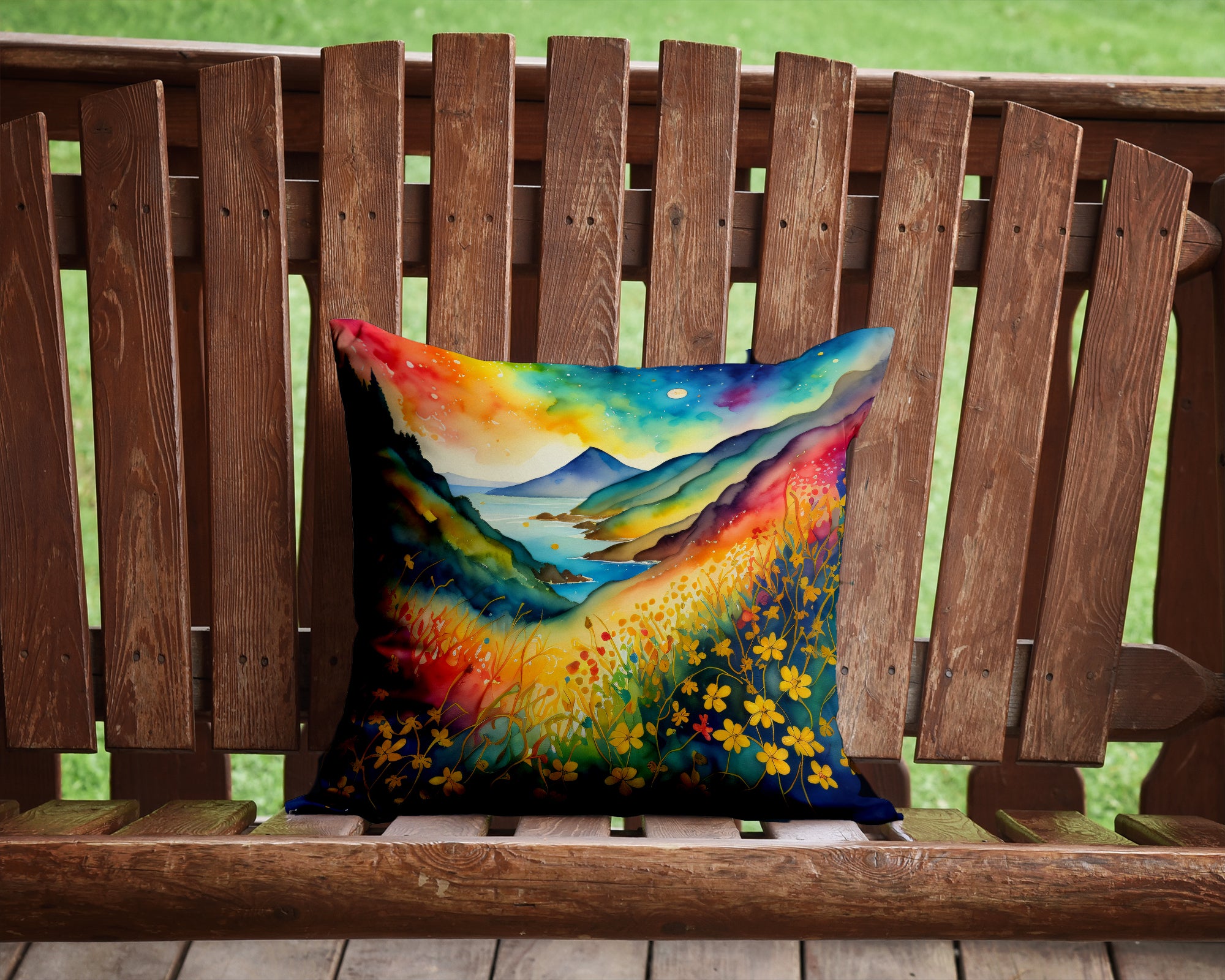 Colorful Hypericum or St. John�s Wort Fabric Decorative Pillow  the-store.com.
