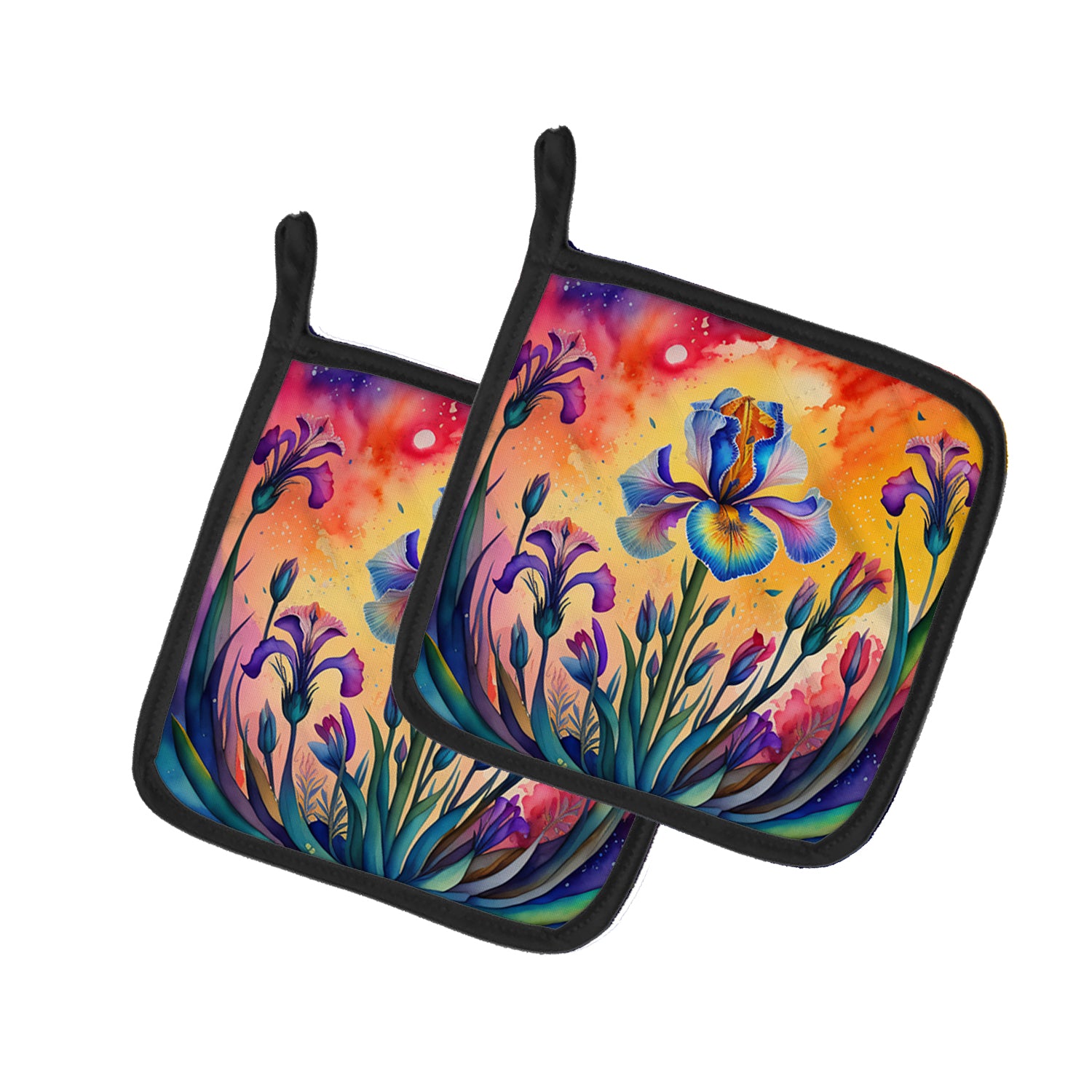 Buy this Colorful Iris Pair of Pot Holders