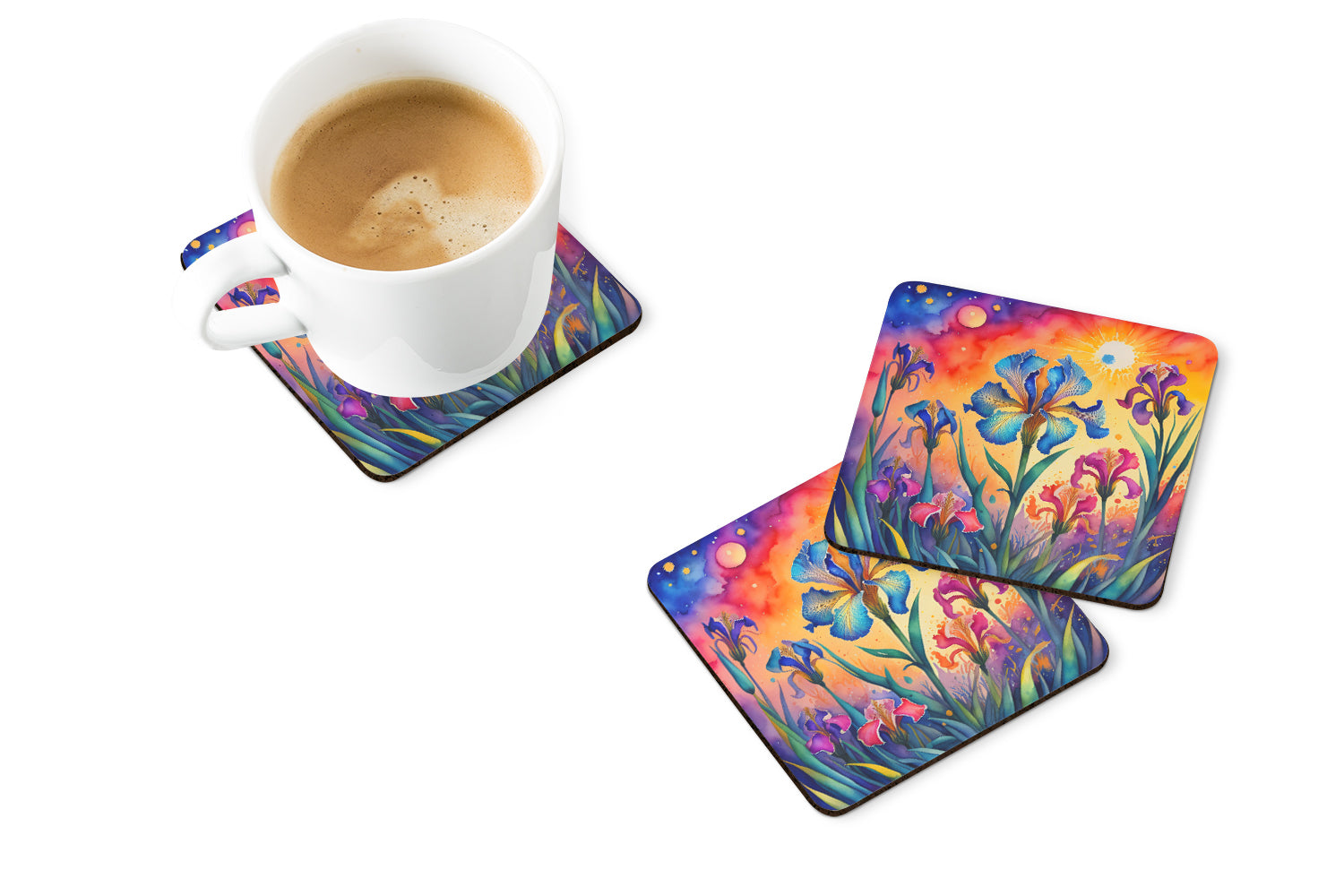 Buy this Colorful Iris Foam Coaster Set of 4