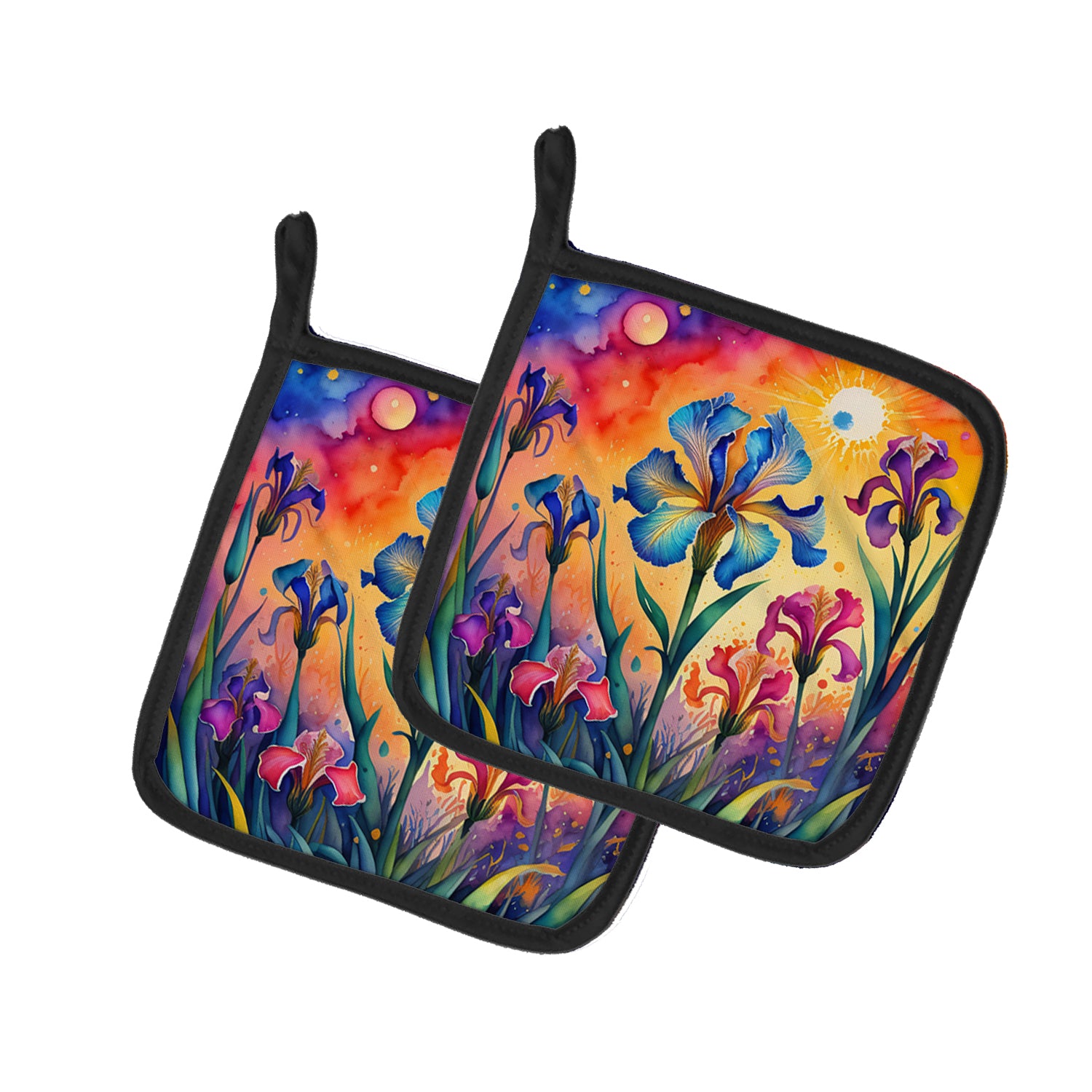 Buy this Colorful Iris Pair of Pot Holders