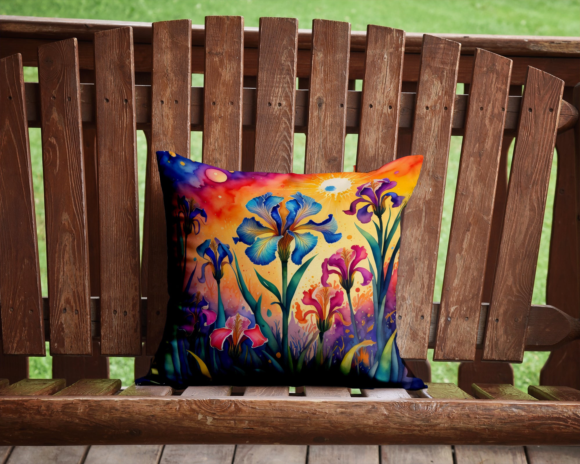 Colorful Iris Fabric Decorative Pillow  the-store.com.