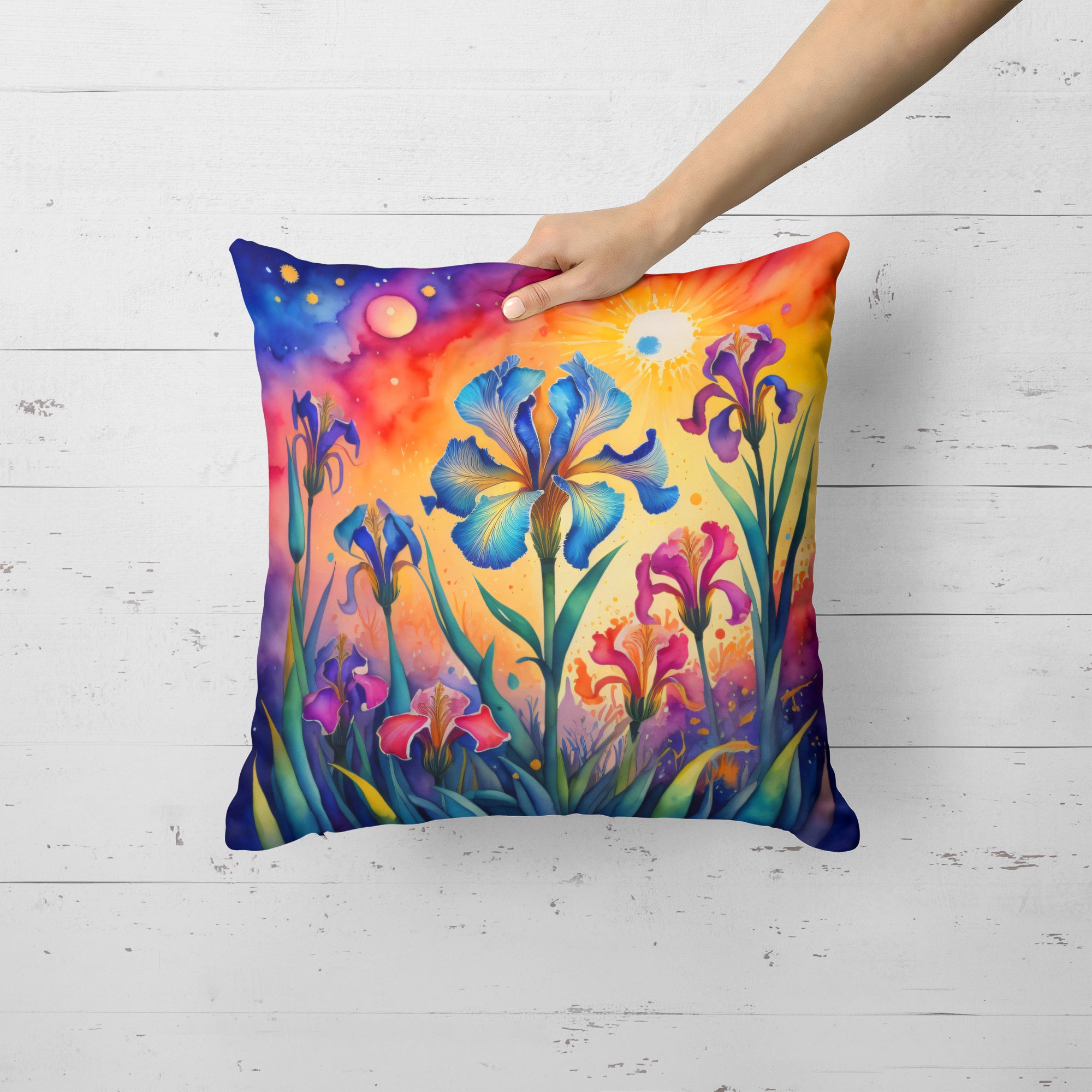 Buy this Colorful Iris Fabric Decorative Pillow