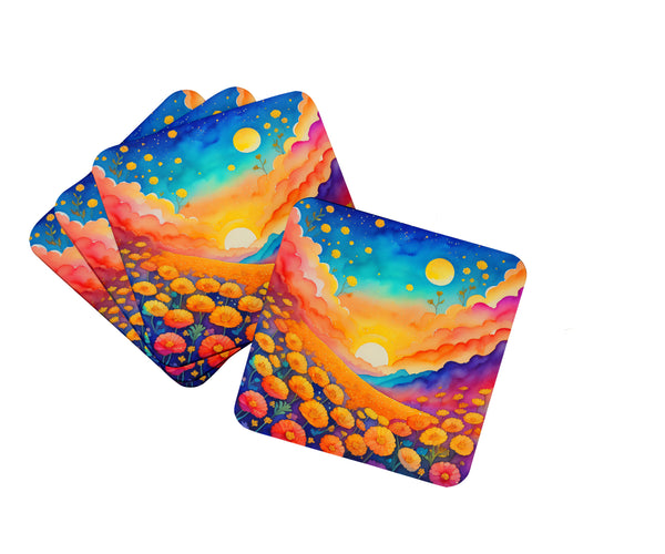 Buy this Colorful Marigolds Foam Coaster Set of 4