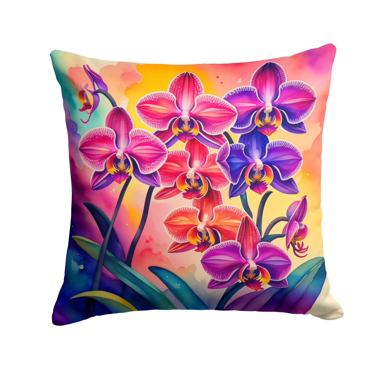 Buy this Colorful Orchids Fabric Decorative Pillow