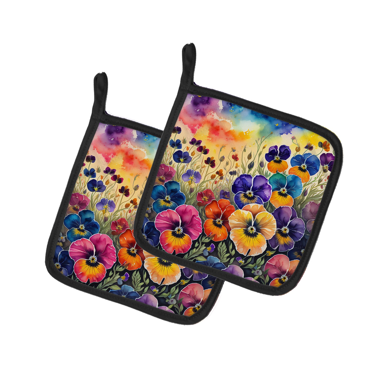 Buy this Colorful Pansies Pair of Pot Holders