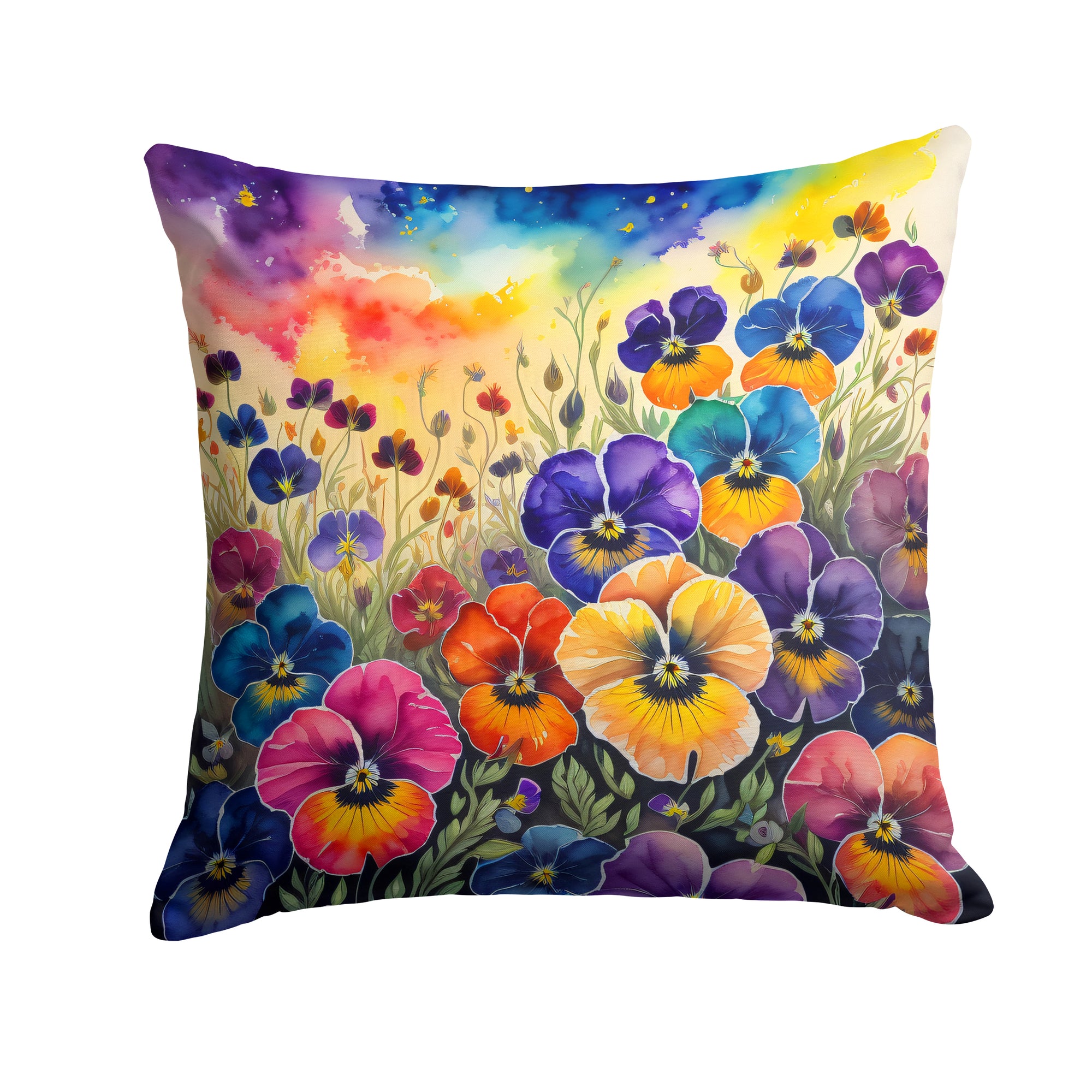 Buy this Colorful Pansies Fabric Decorative Pillow