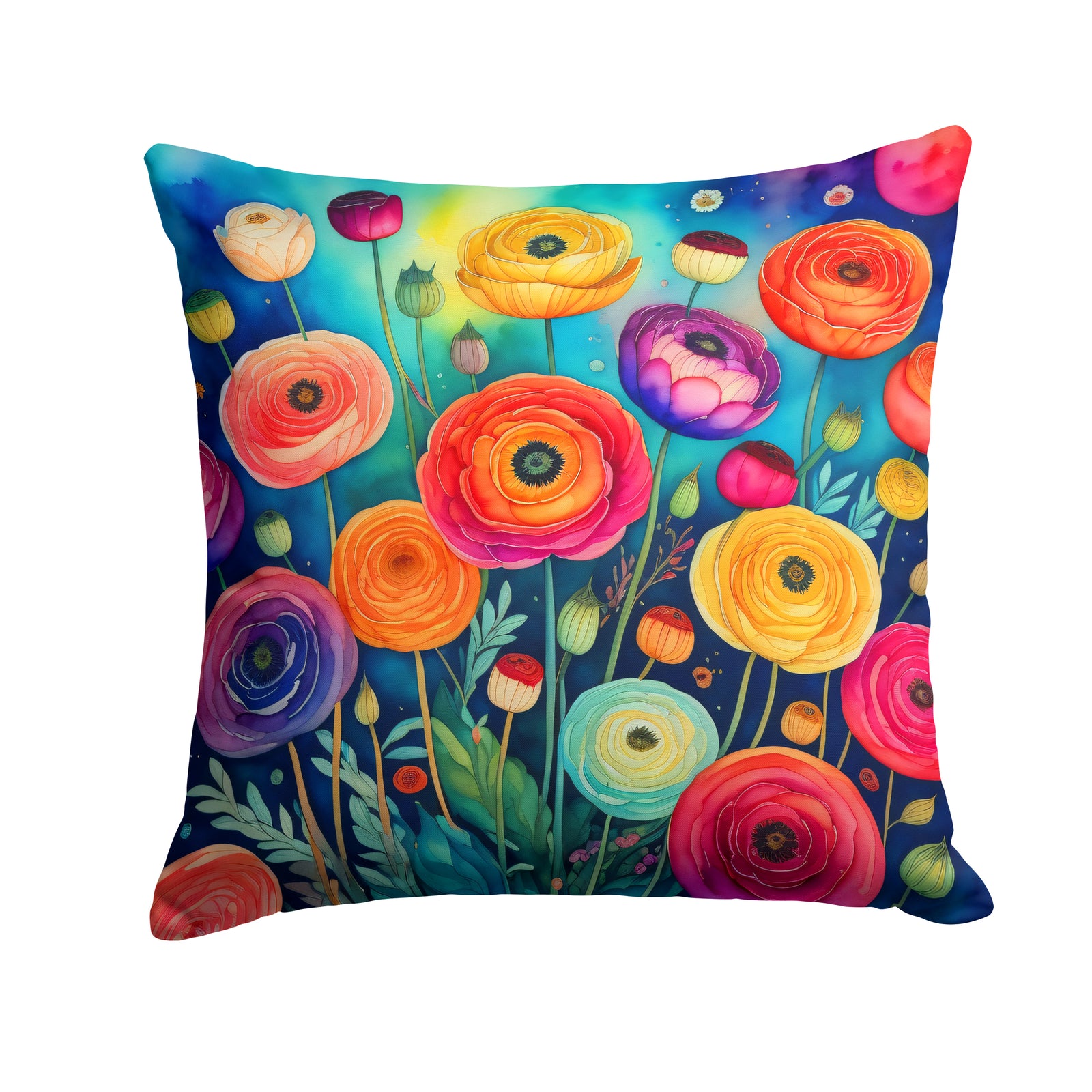 Buy this Colorful Ranunculus Fabric Decorative Pillow