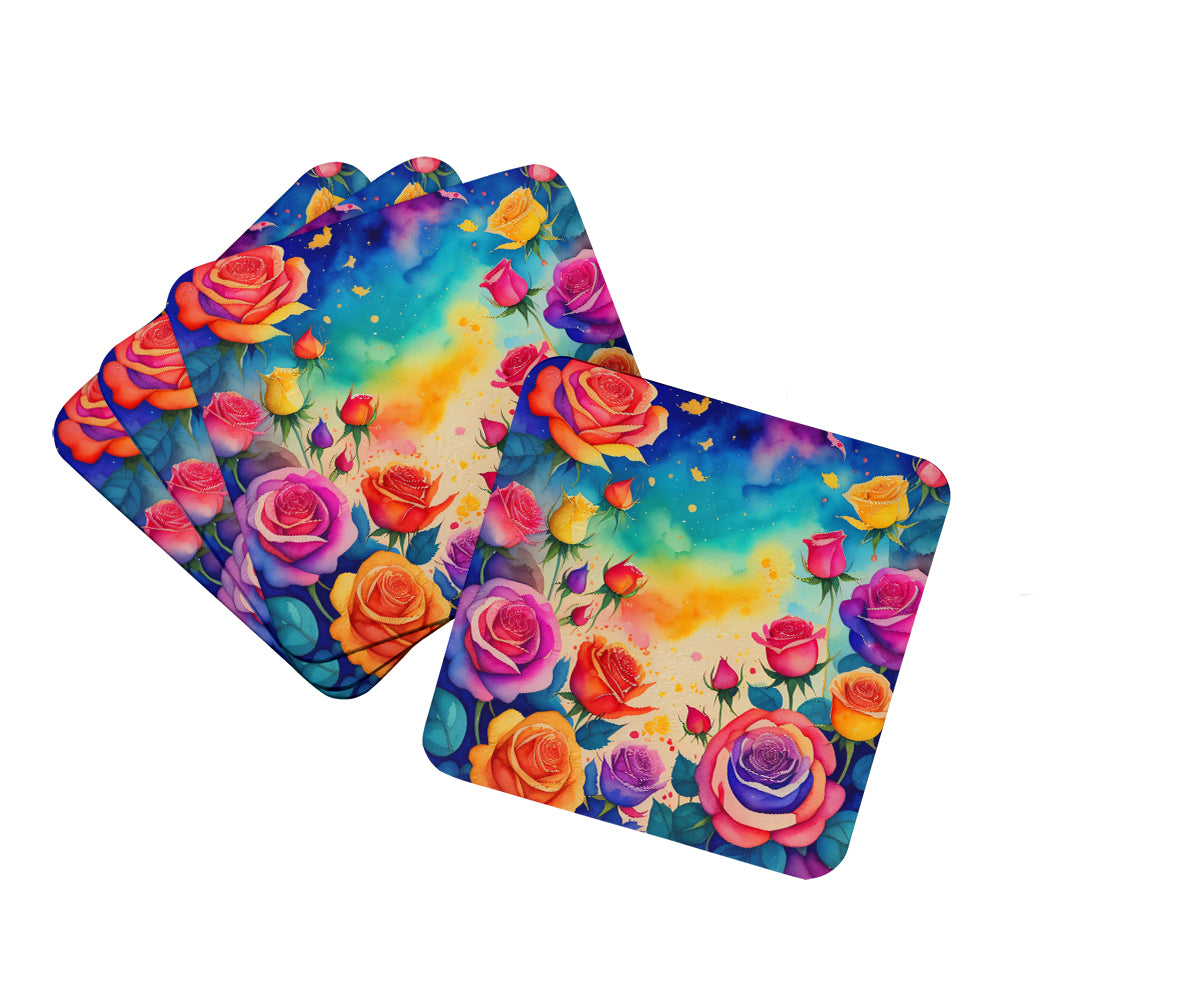 Buy this Colorful Roses Foam Coaster Set of 4