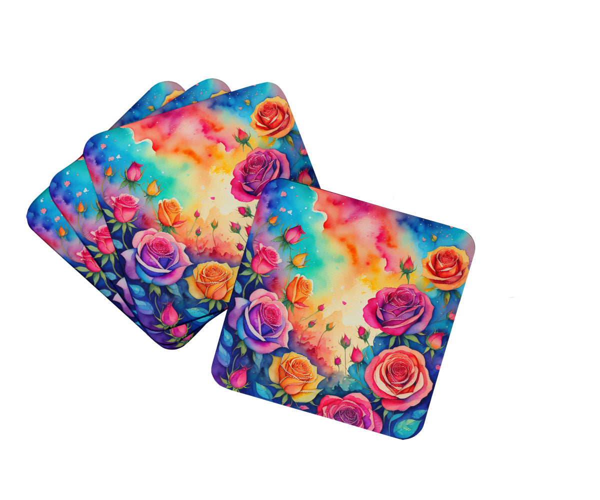 Buy this Colorful Roses Foam Coaster Set of 4