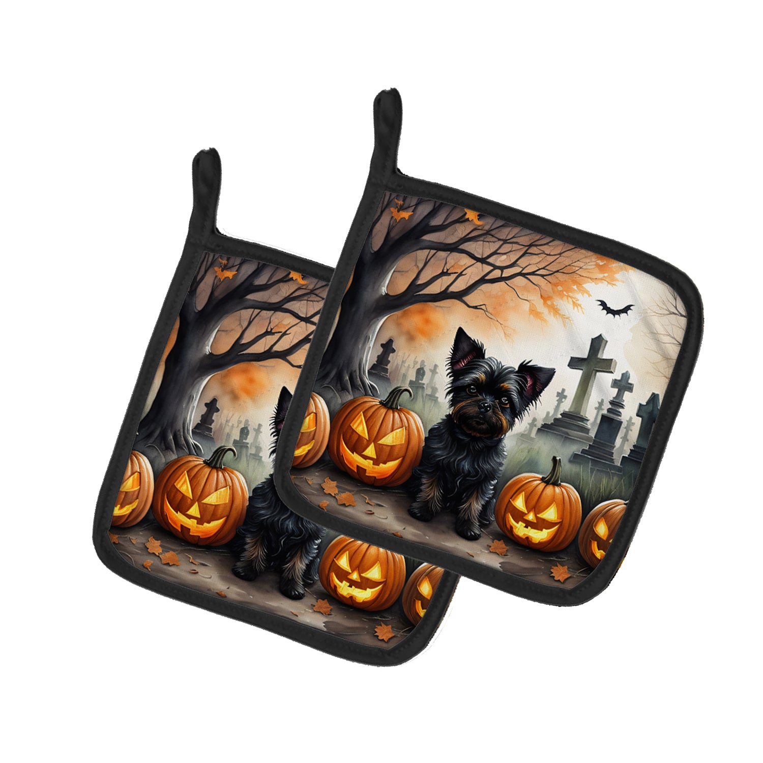 Buy this Affenpinscher Spooky Halloween Pair of Pot Holders