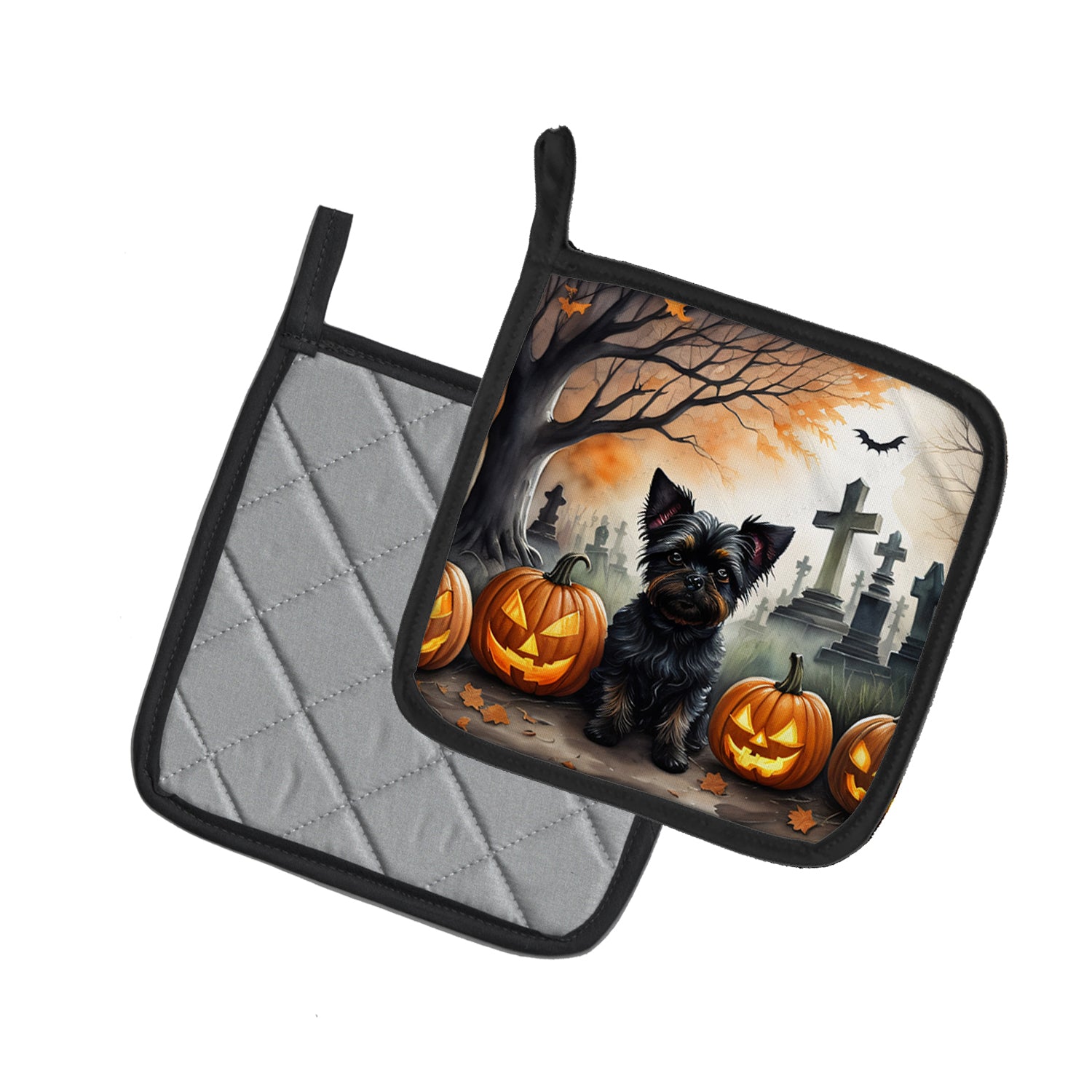 Buy this Affenpinscher Spooky Halloween Pair of Pot Holders