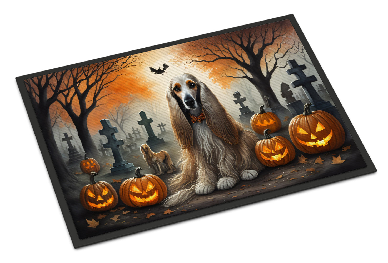 Buy this Afghan Hound Spooky Halloween Doormat 18x27