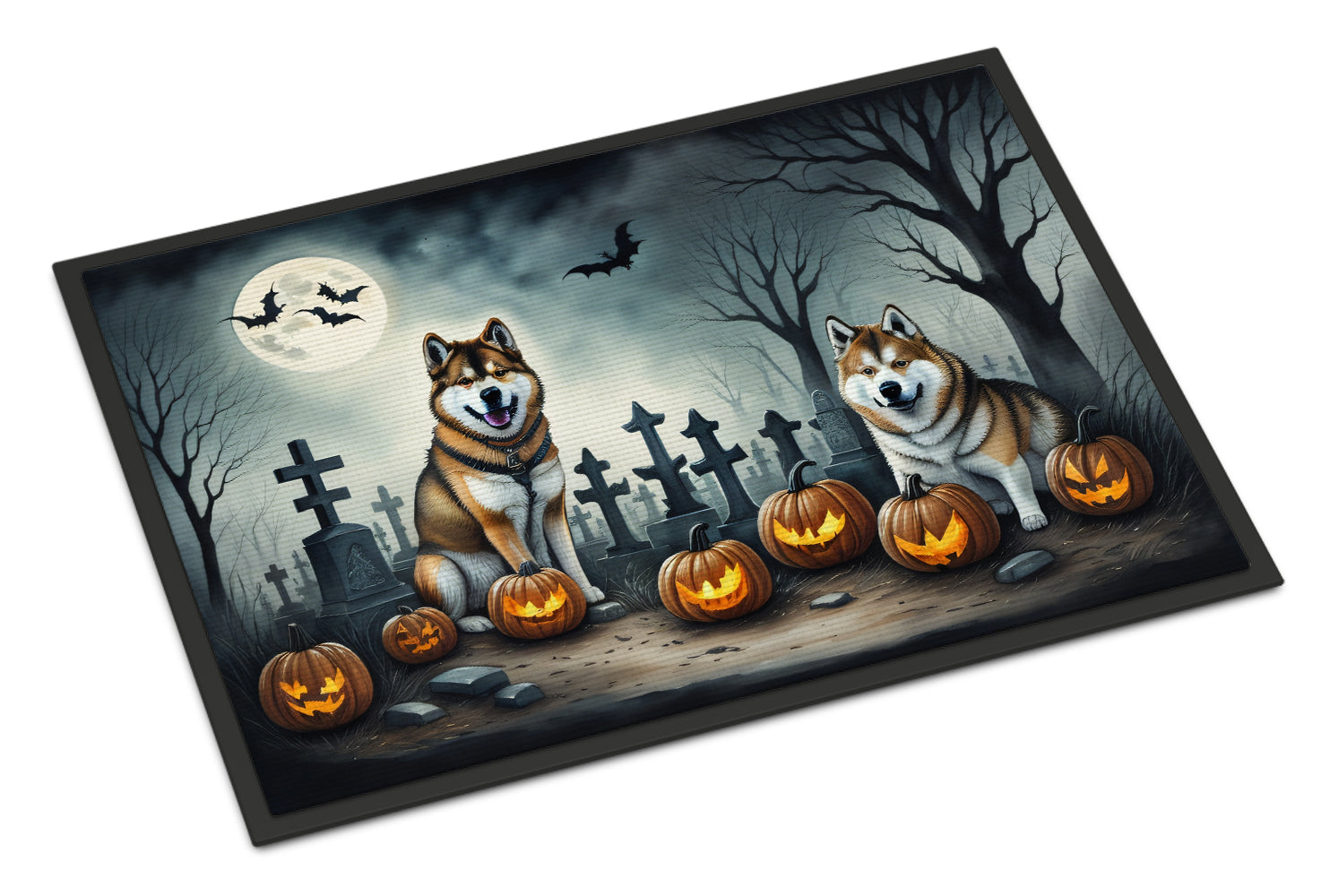 Buy this Akita Spooky Halloween Indoor or Outdoor Mat 24x36