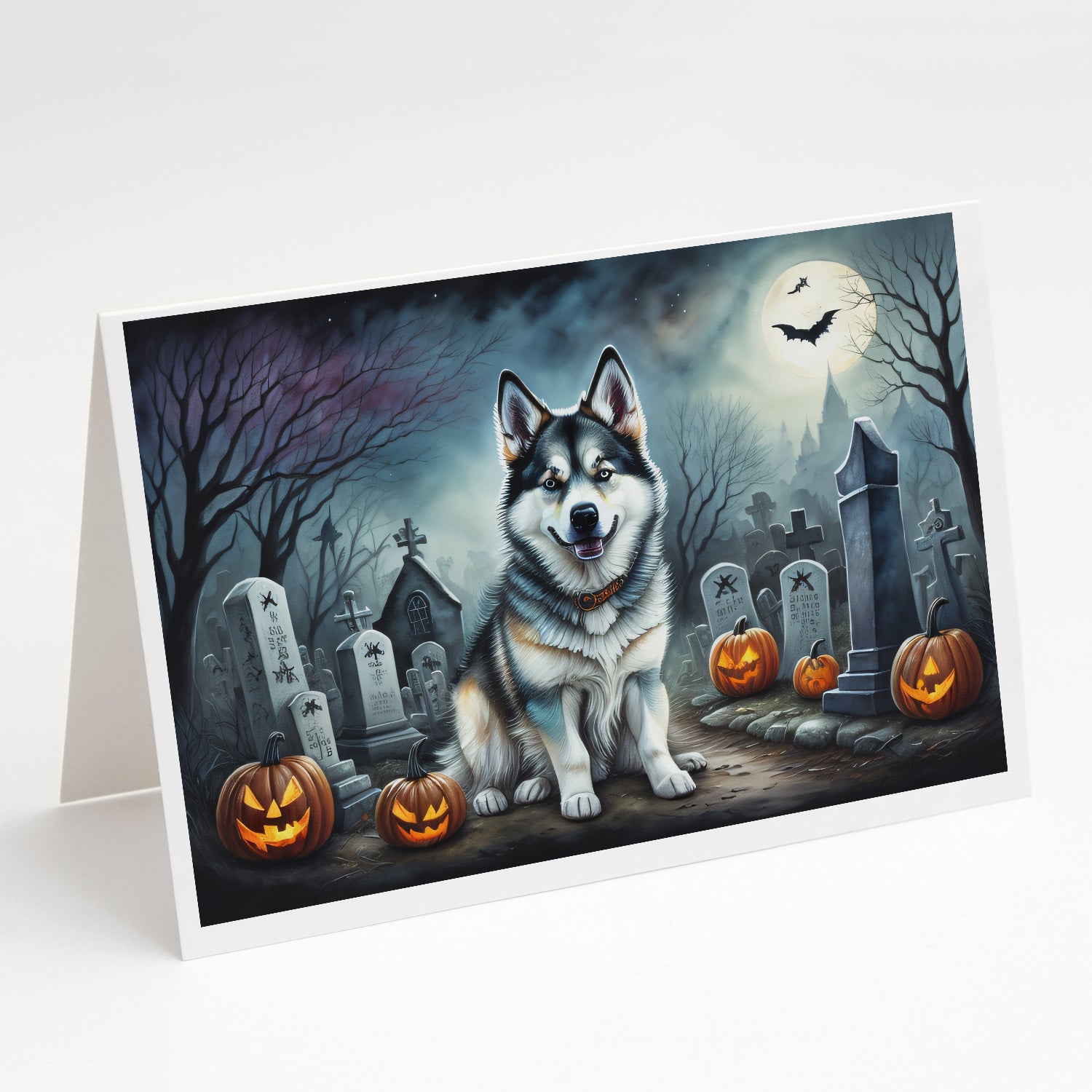 Buy this Alaskan Malamute Spooky Halloween Greeting Cards and Envelopes Pack of 8