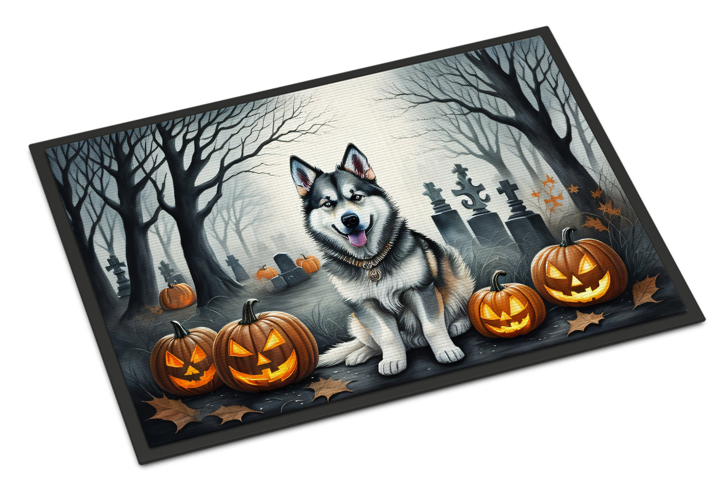 Buy this Alaskan Malamute Spooky Halloween Indoor or Outdoor Mat 24x36