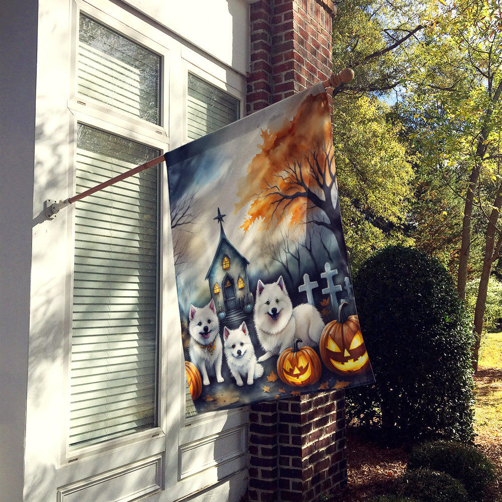 Buy this American Eskimo Spooky Halloween House Flag